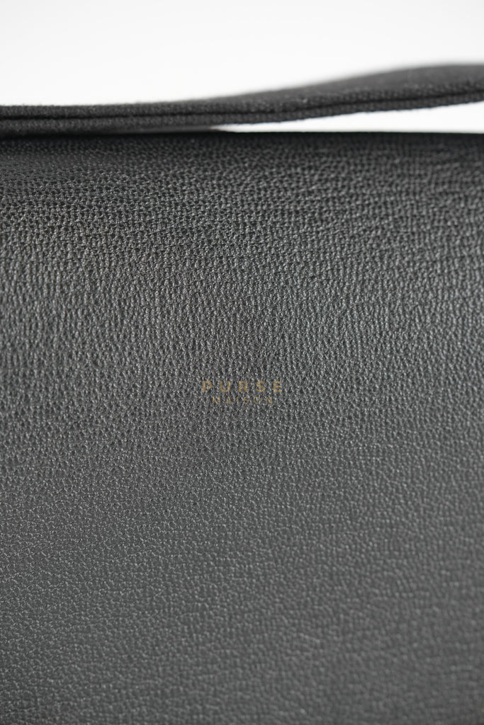 Geta Bag in Black Chevre Mysore Leather and Gold Hardware Stamp B (2023) | Purse Maison Luxury Bags Shop