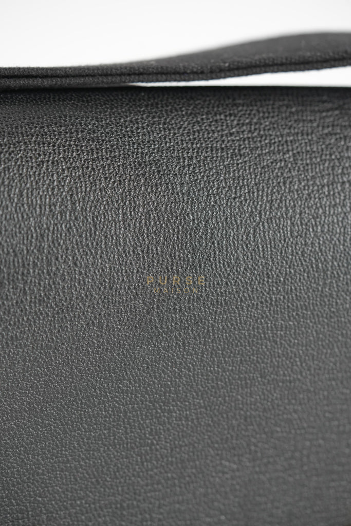 Geta Bag in Black Chevre Mysore Leather and Gold Hardware Stamp B (2023) | Purse Maison Luxury Bags Shop