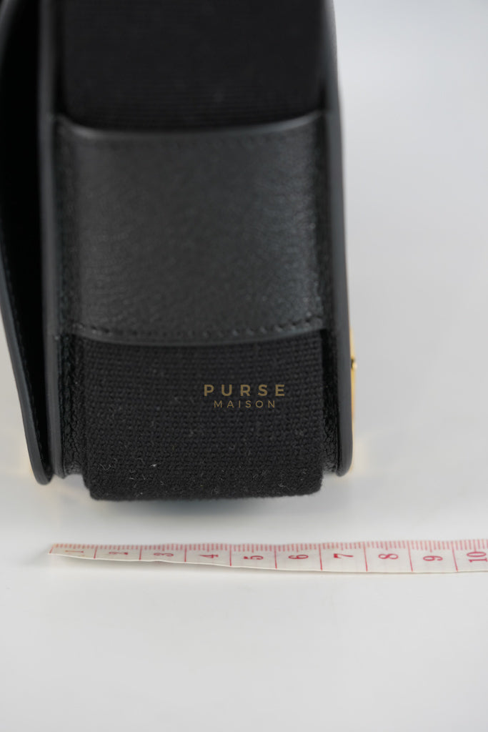 Geta Bag in Black Chevre Mysore Leather and Gold Hardware Stamp B (2023) | Purse Maison Luxury Bags Shop