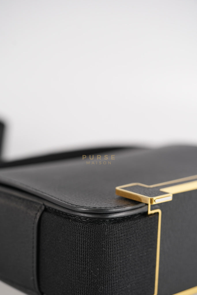 Geta Bag in Black Chevre Mysore Leather and Gold Hardware Stamp B (2023) | Purse Maison Luxury Bags Shop