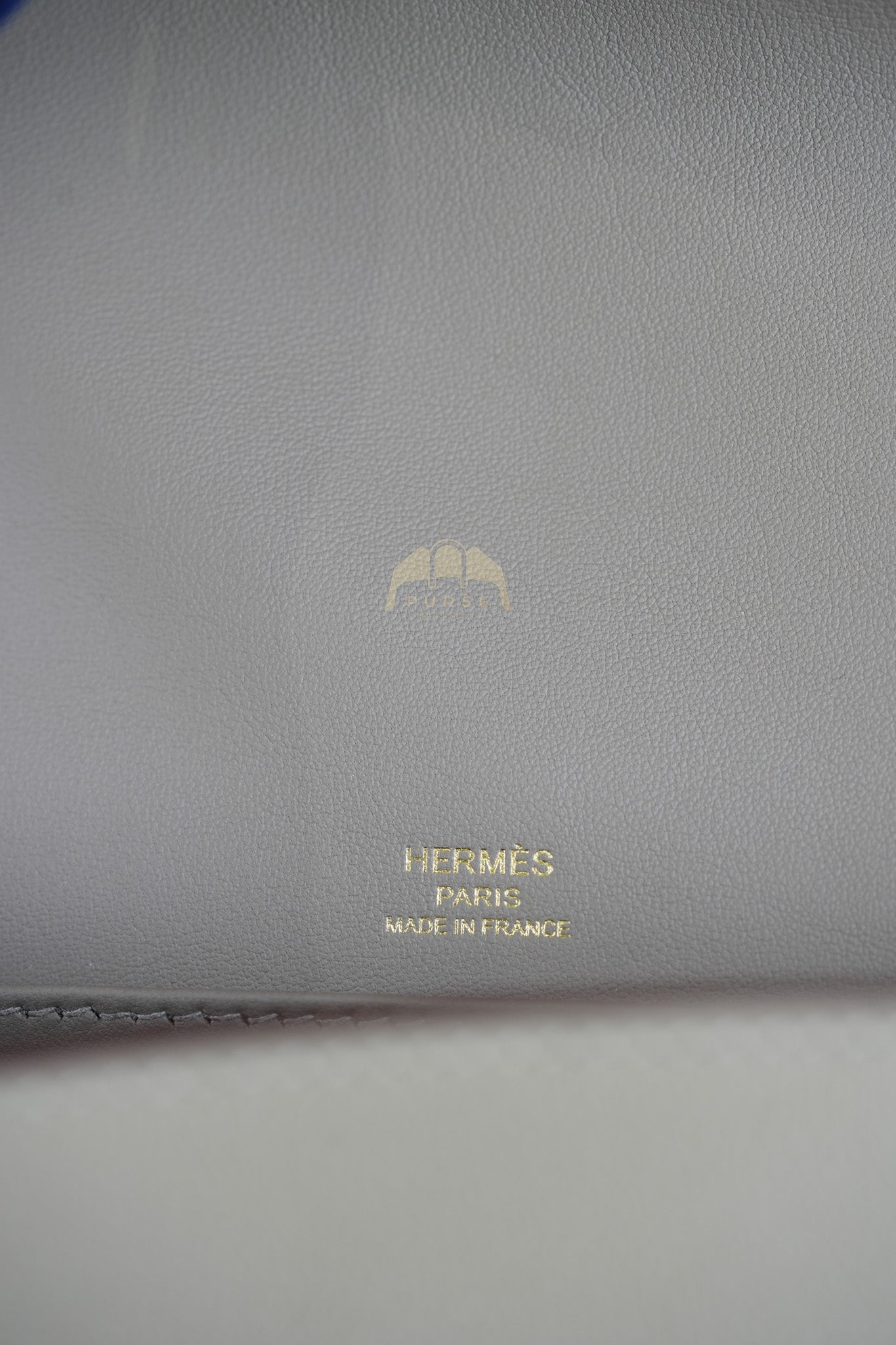 Geta Bag in Etoupe Chevre Mysore Leather & Gold Hardware Stamp B (2023) | Purse Maison Luxury Bags Shop