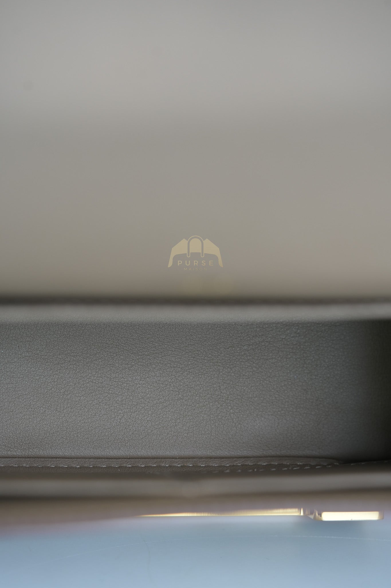 Geta Bag in Etoupe Chevre Mysore Leather & Gold Hardware Stamp B (2023) | Purse Maison Luxury Bags Shop