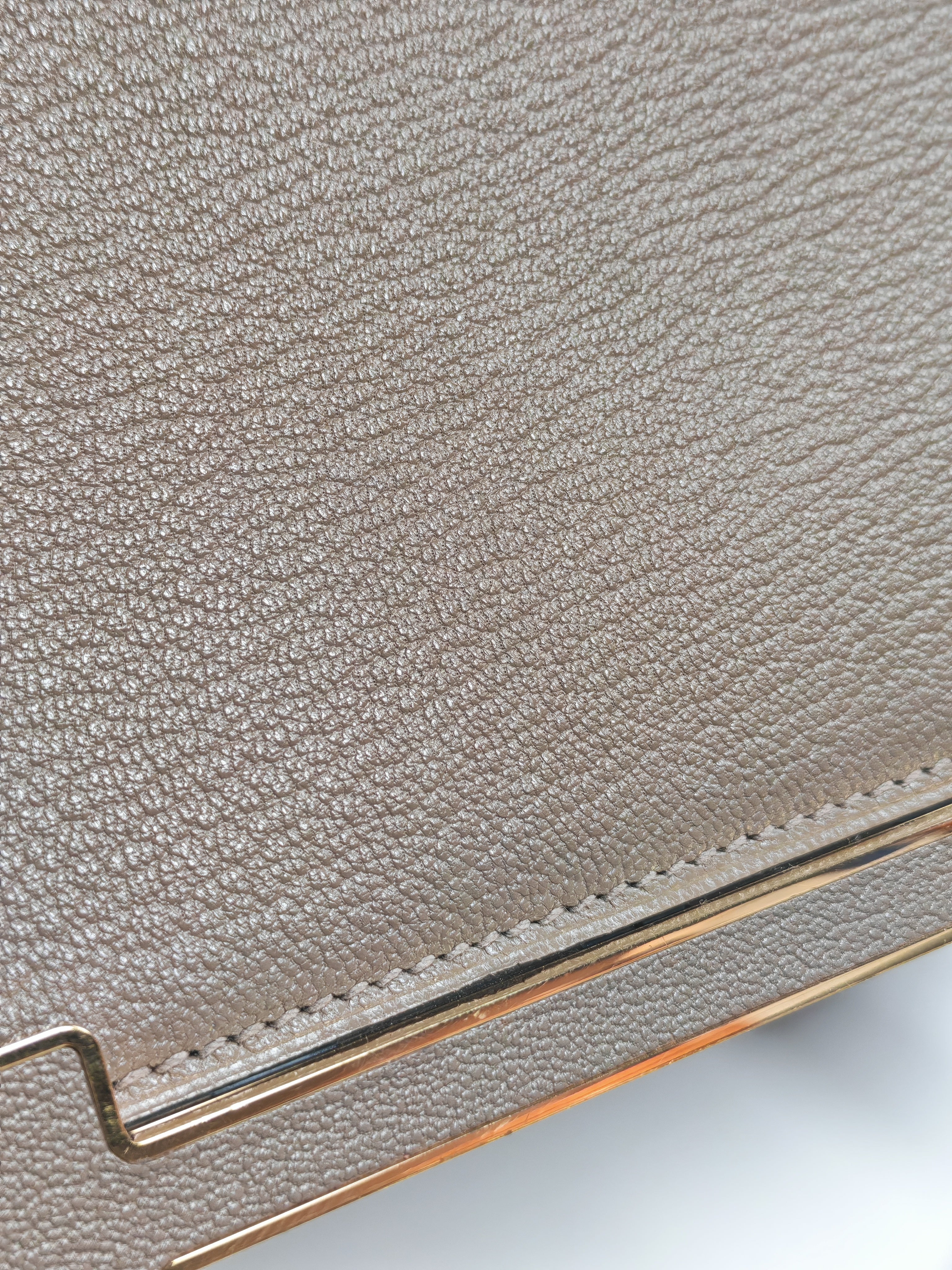 Geta Etoupe in Mysore Chevre Leather and Gold Hardware Stamp U (2022) | Purse Maison Luxury Bags Shop