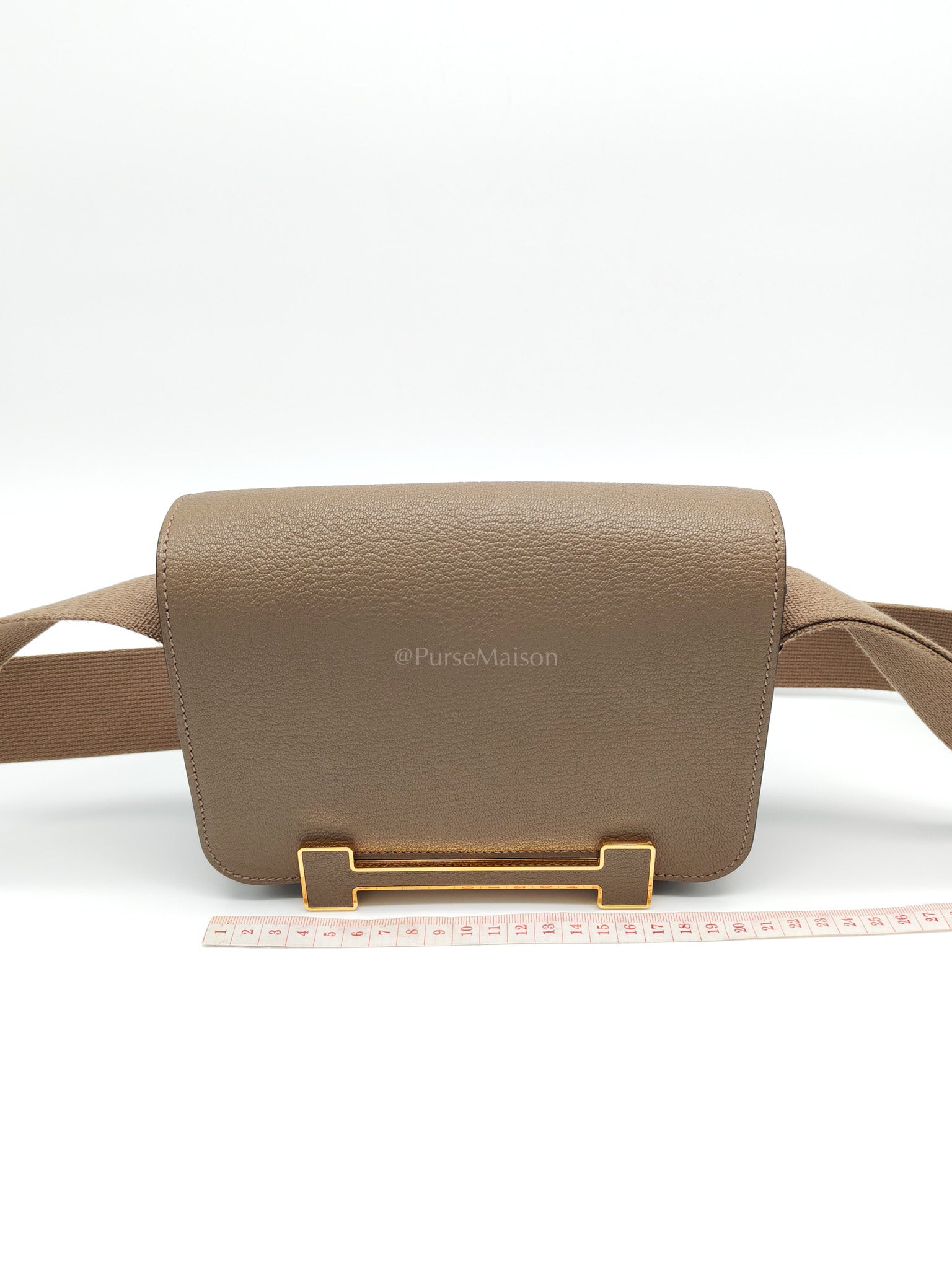 Geta Etoupe in Mysore Chevre Leather and Gold Hardware Stamp U (2022) | Purse Maison Luxury Bags Shop