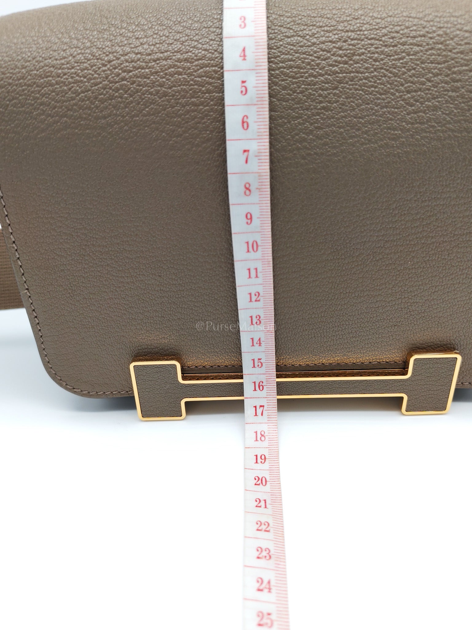 Geta Etoupe in Mysore Chevre Leather and Gold Hardware Stamp U (2022) | Purse Maison Luxury Bags Shop