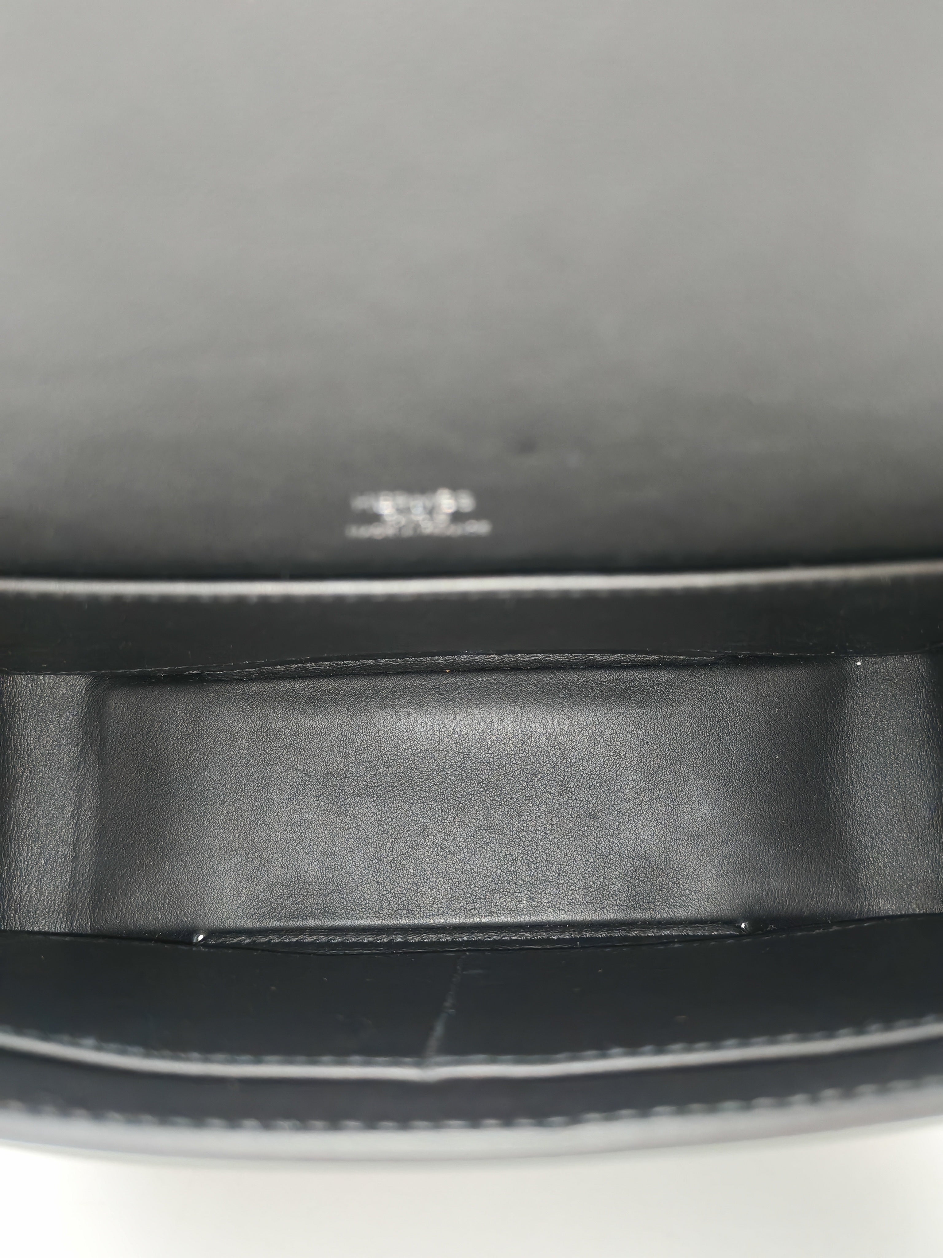 Geta in Black Chevre Mysore Leather and Palladium Hardware Stamp B (2023) | Purse Maison Luxury Bags Shop