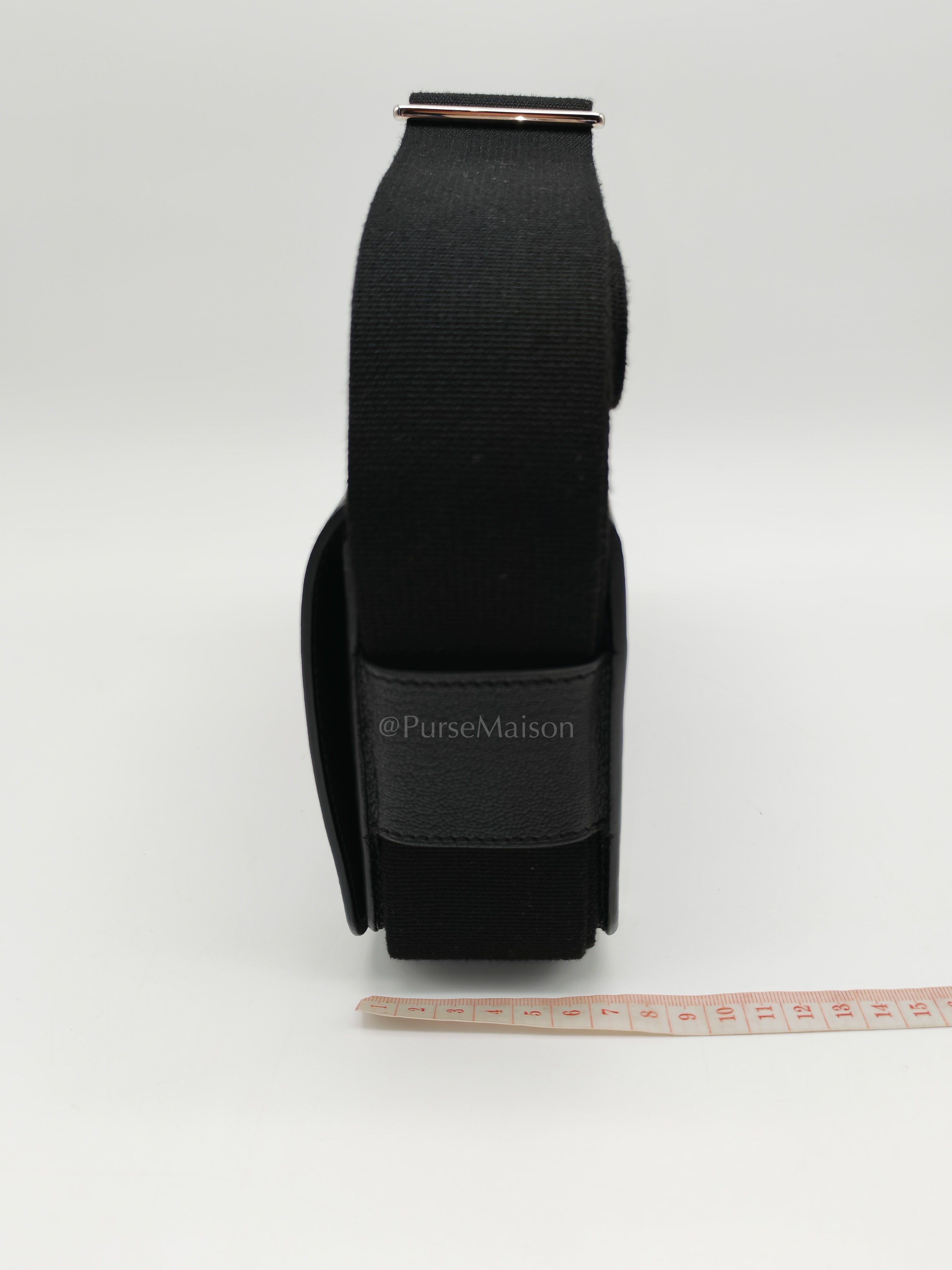 Geta in Black Chevre Mysore Leather and Palladium Hardware Stamp B (2023) | Purse Maison Luxury Bags Shop