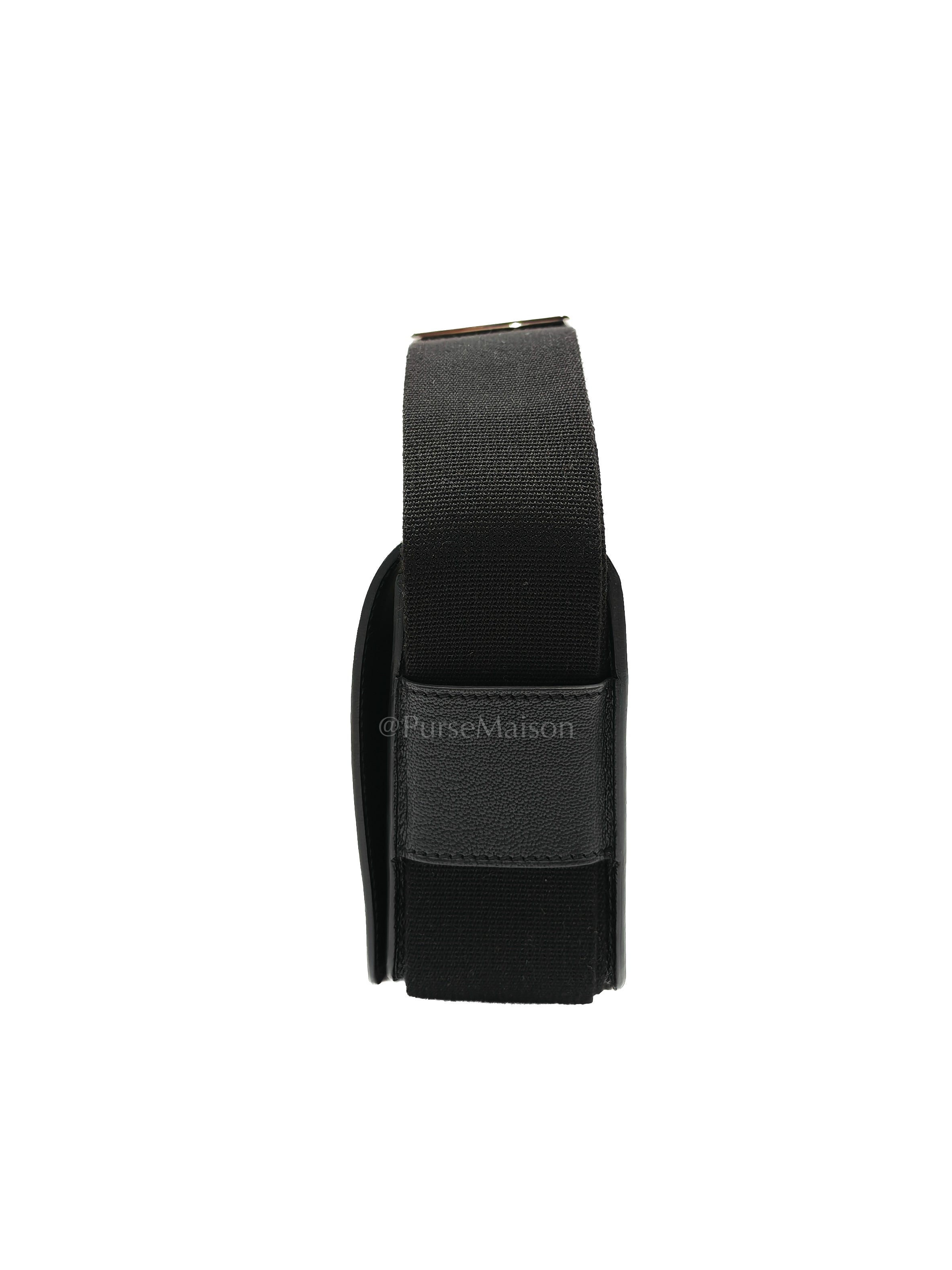 Geta in Black Chevre Mysore Leather and Palladium Hardware Stamp B (2023) | Purse Maison Luxury Bags Shop