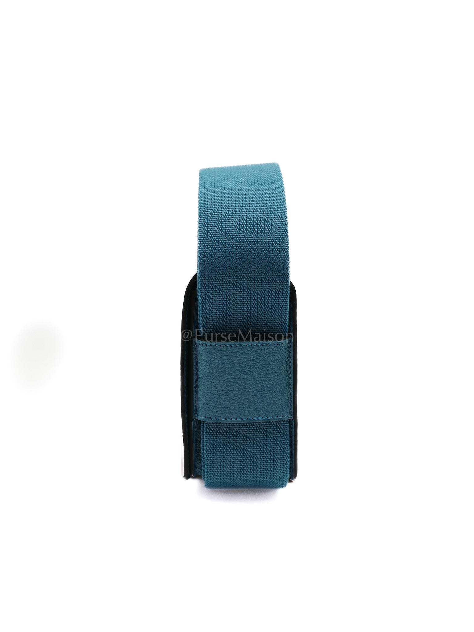 Geta in Blue Jean Chevre Mysore Leather Palladium Stamp W(2024) | Purse Maison Luxury Bags Shop