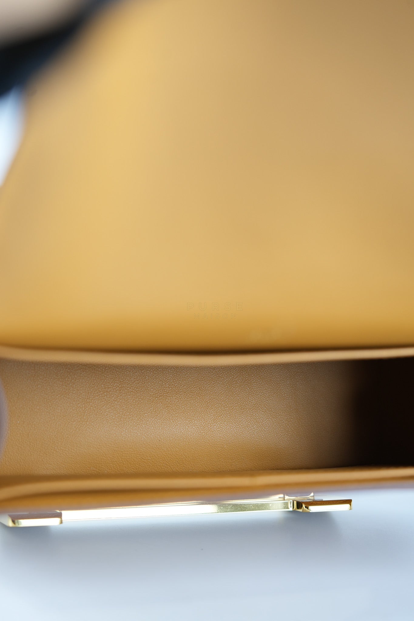 Geta in Camel Chevre Mysore Leather & Gold Hardware Stamp W (2024) | Purse Maison Luxury Bags Shop