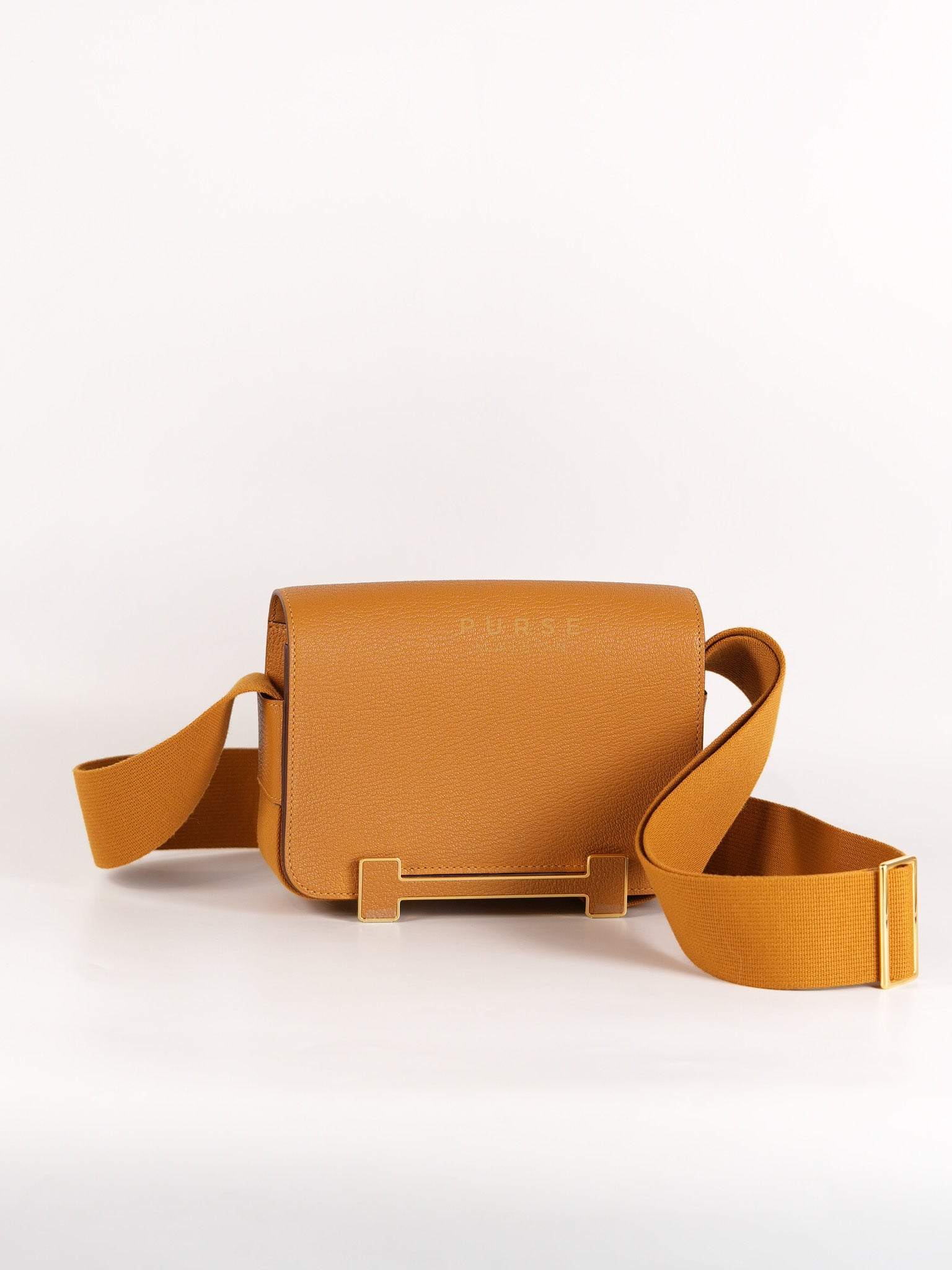 Geta in Camel Chevre Mysore Leather & Gold Hardware Stamp W (2024) | Purse Maison Luxury Bags Shop