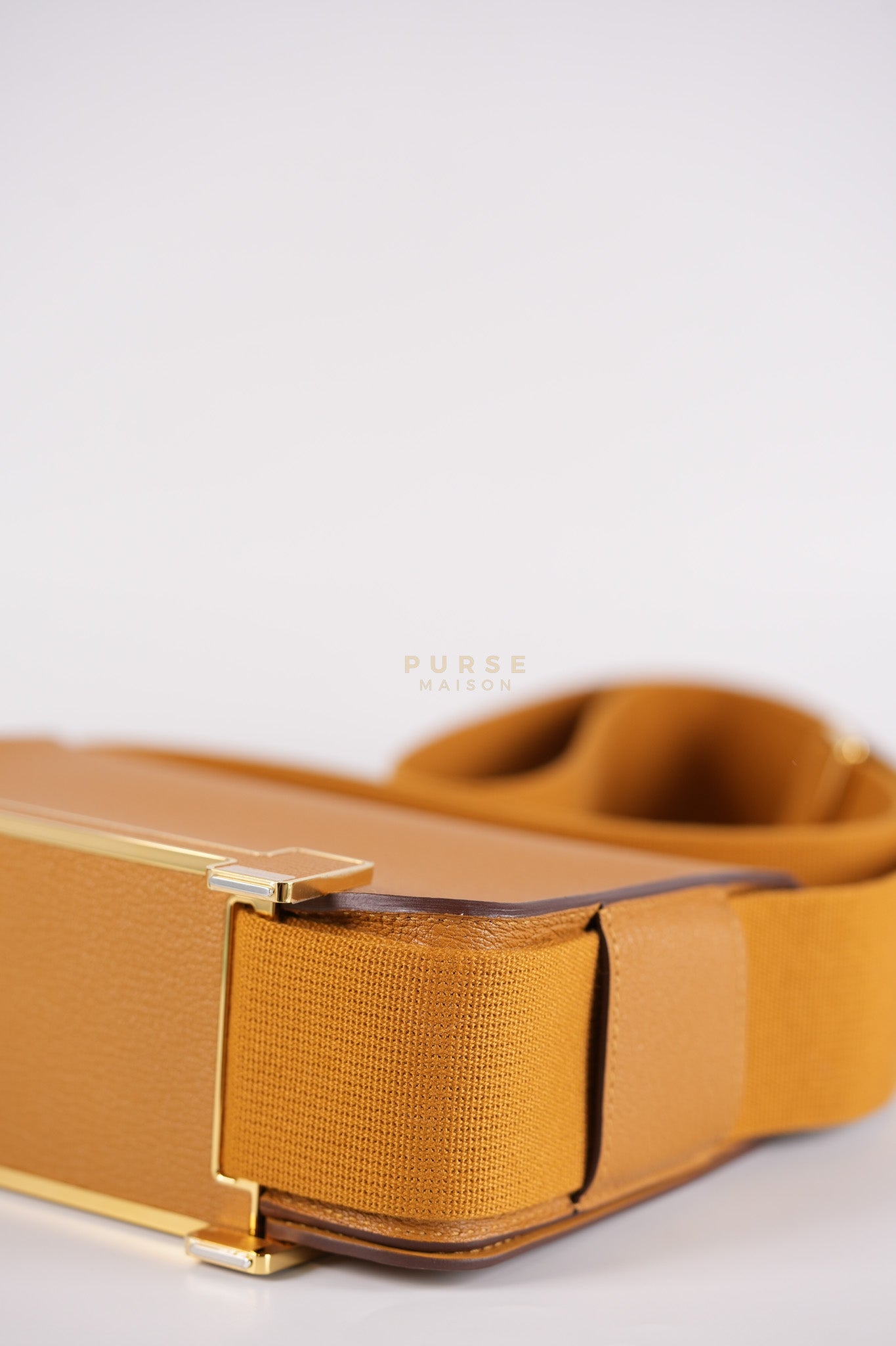 Geta in Camel Chevre Mysore Leather & Gold Hardware Stamp W (2024) | Purse Maison Luxury Bags Shop