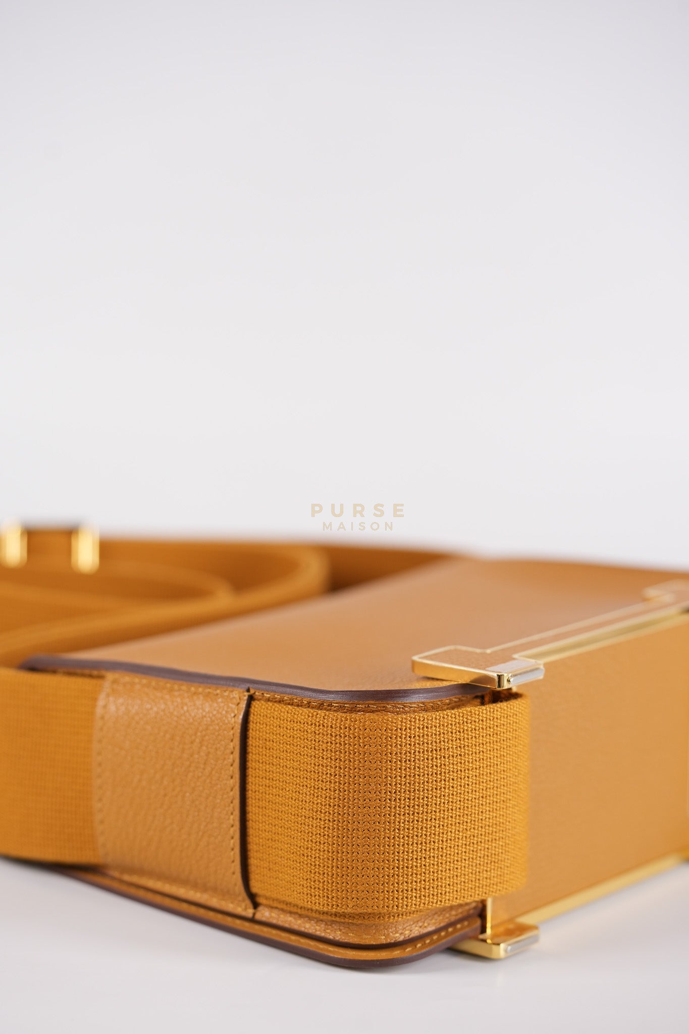 Geta in Camel Chevre Mysore Leather & Gold Hardware Stamp W (2024) | Purse Maison Luxury Bags Shop