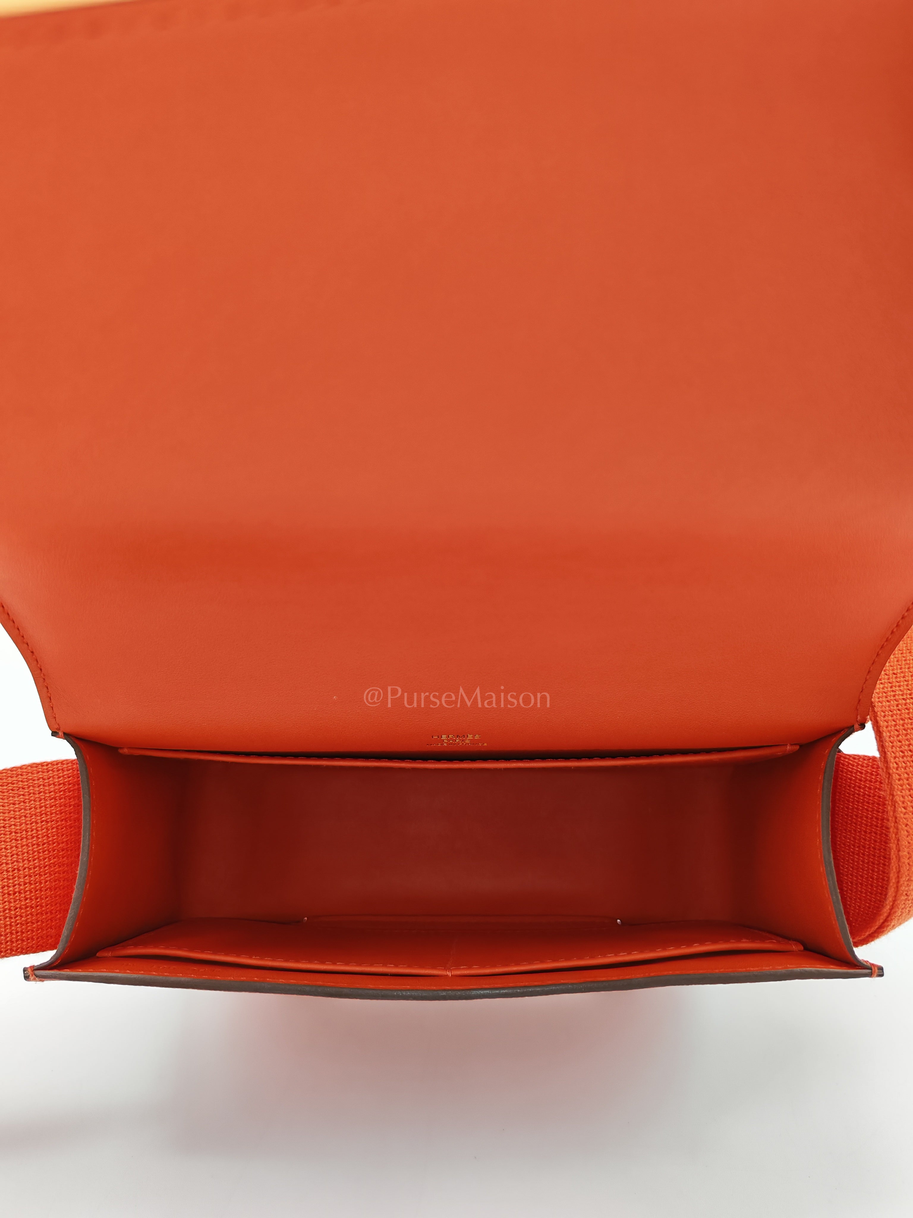Geta in Capucine Chevre Mysore Leather & Gold Hardware Stamp U (2022) | Purse Maison Luxury Bags Shop