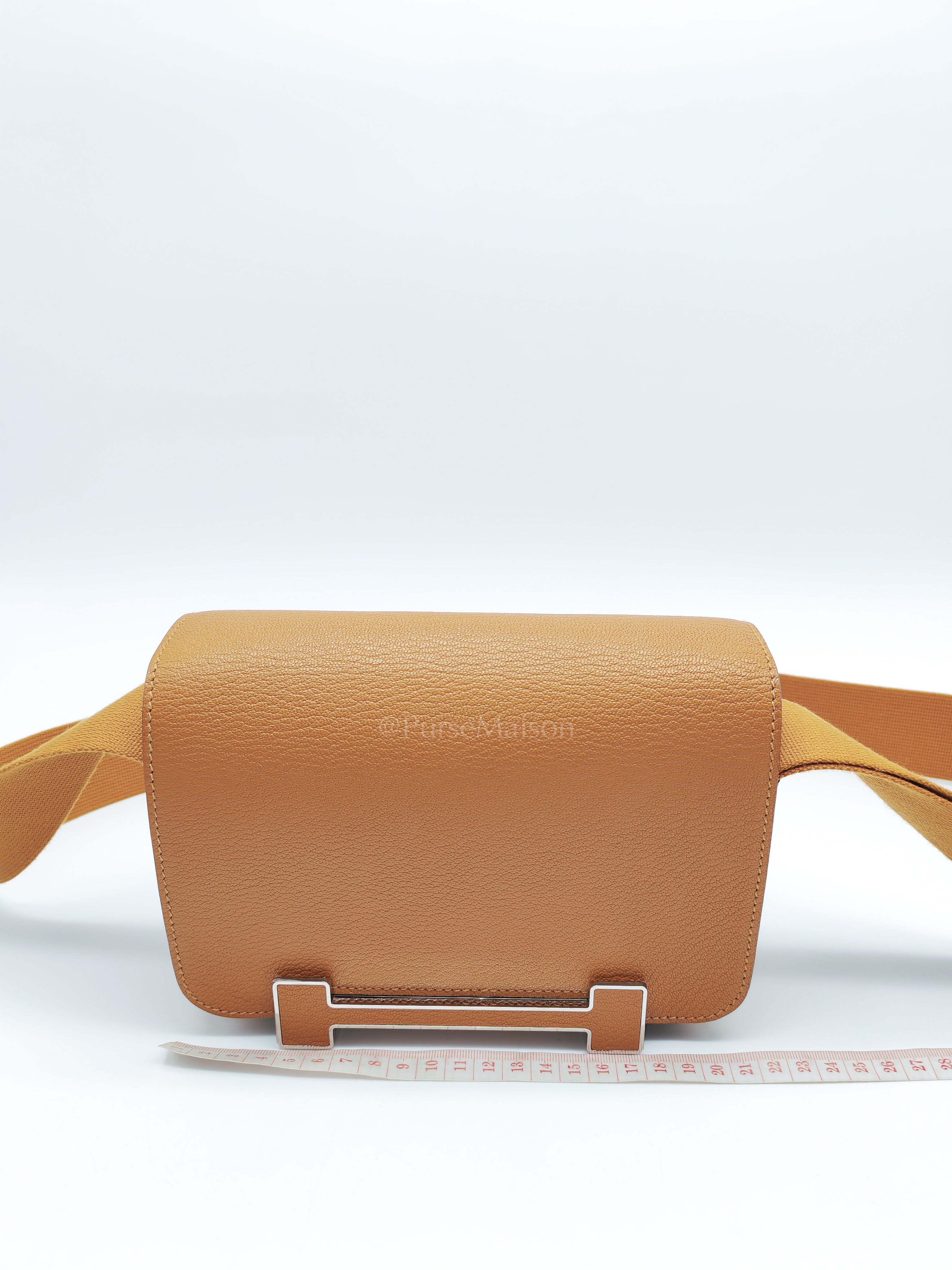 Geta in Caramel Chyvre Mysore Leather & Palladium Hardware Stamp U (2022) | Purse Maison Luxury Bags Shop