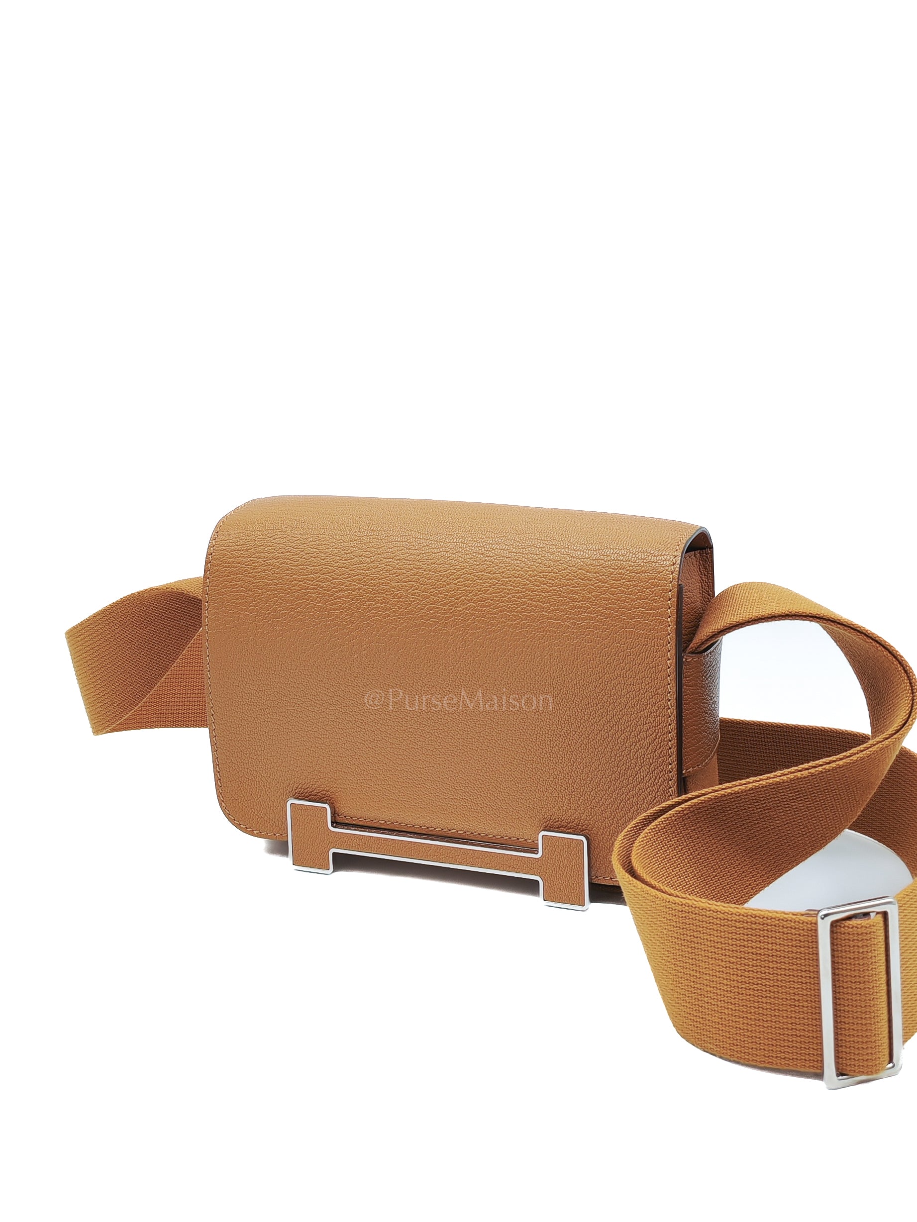Geta in Caramel Chyvre Mysore Leather & Palladium Hardware Stamp U (2022) | Purse Maison Luxury Bags Shop