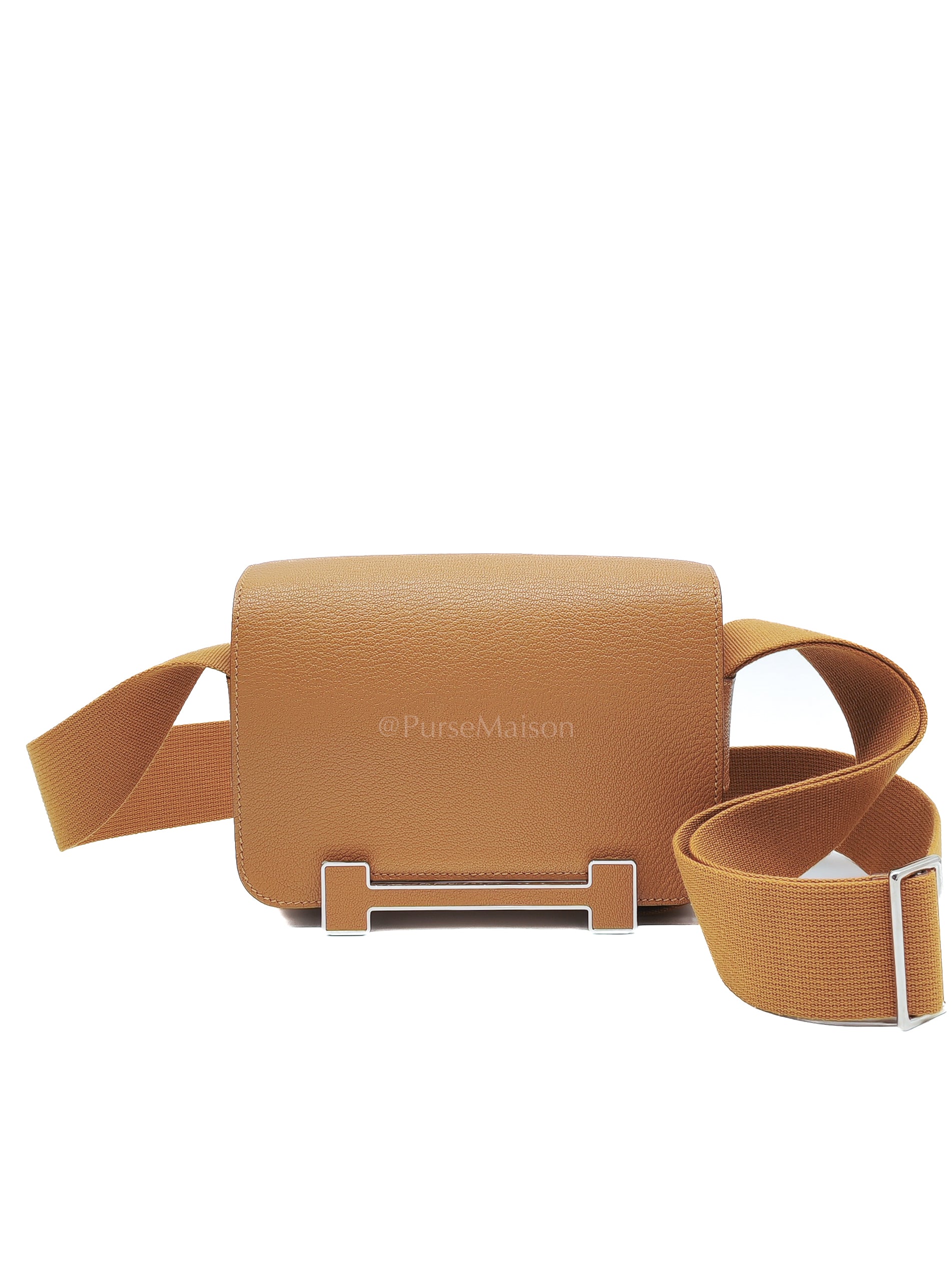 Geta in Caramel Chyvre Mysore Leather & Palladium Hardware Stamp U (2022) | Purse Maison Luxury Bags Shop