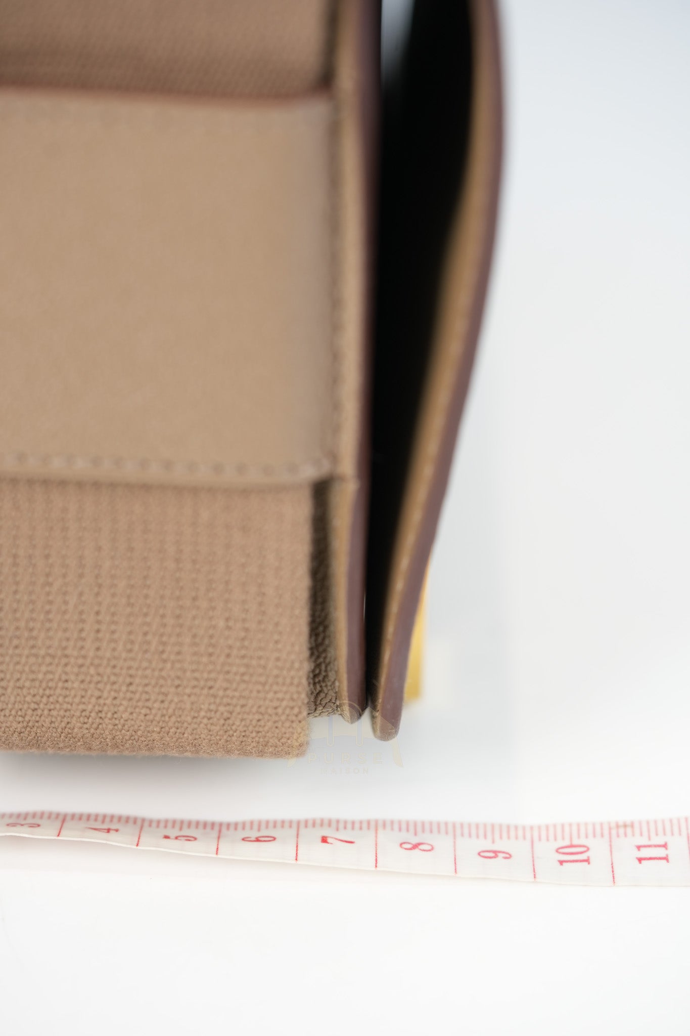 Geta in Etoupe Chevre Mysore/Goatskin Leather and Gold Hardware Stamp B(2023) | Purse Maison Luxury Bags Shop