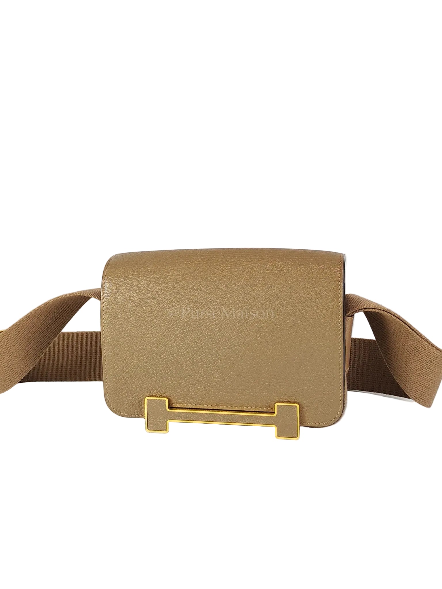 Geta in Etoupe Chevre Mysore/Goatskin Leather and Gold Hardware Stamp B(2023) | Purse Maison Luxury Bags Shop
