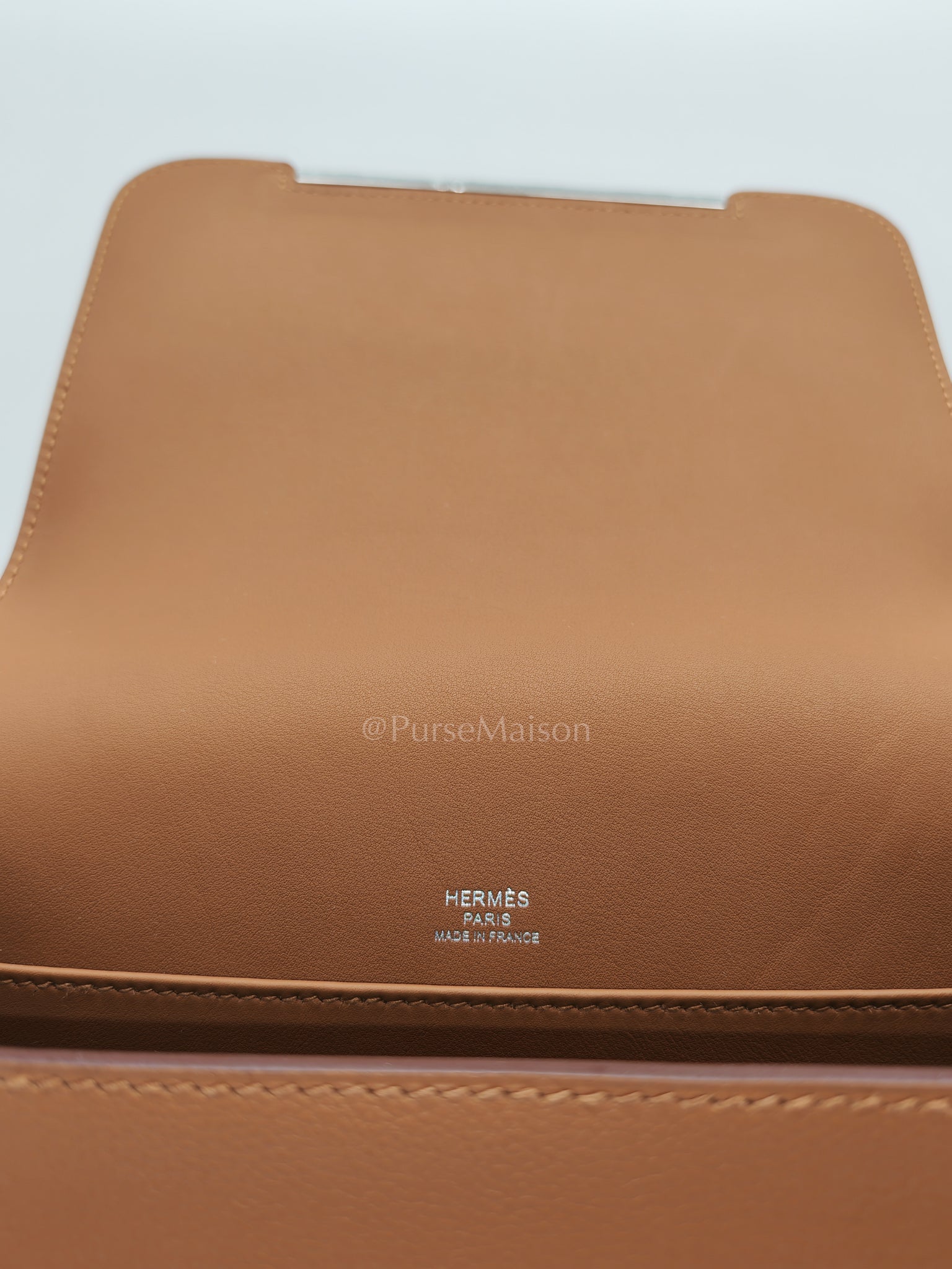 Geta in Gold Evercolor Leather & Palladium Hardware Stamp K(2025) | Purse Maison Luxury Bags Shop