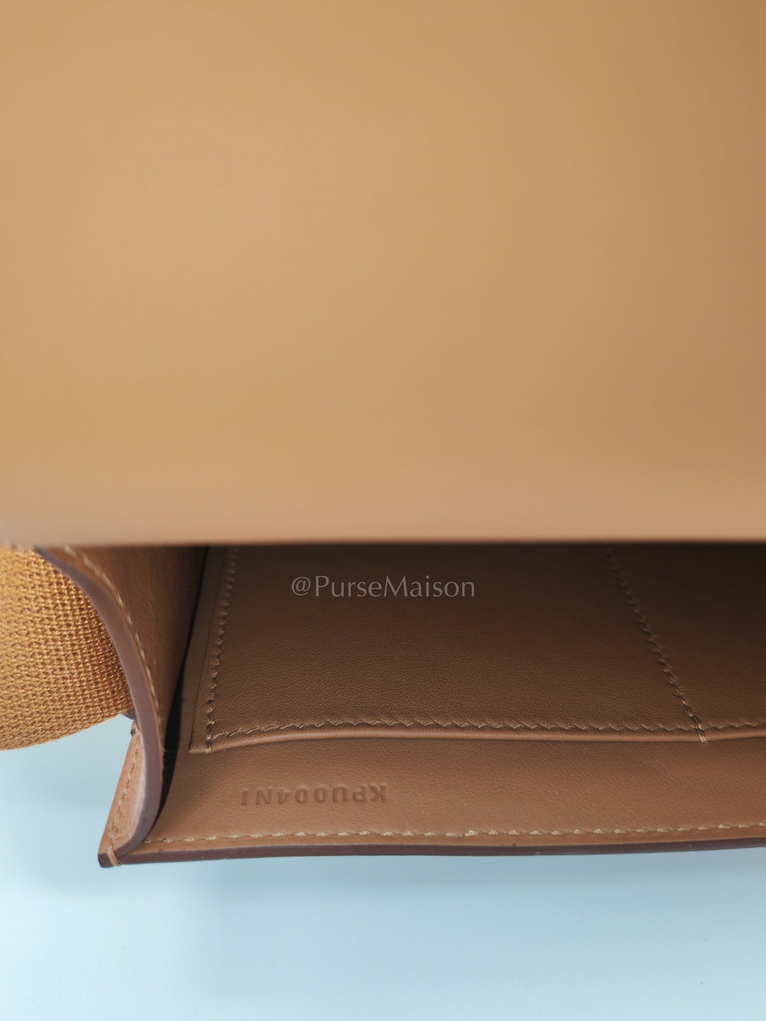 Geta in Gold Evercolor Leather & Palladium Hardware Stamp K(2025) | Purse Maison Luxury Bags Shop