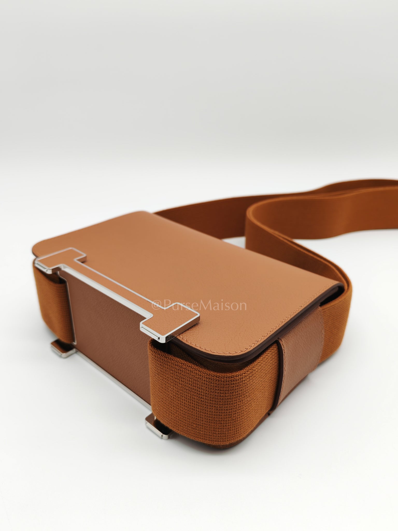 Geta in Gold Evercolor Leather & Palladium Hardware Stamp K(2025) | Purse Maison Luxury Bags Shop
