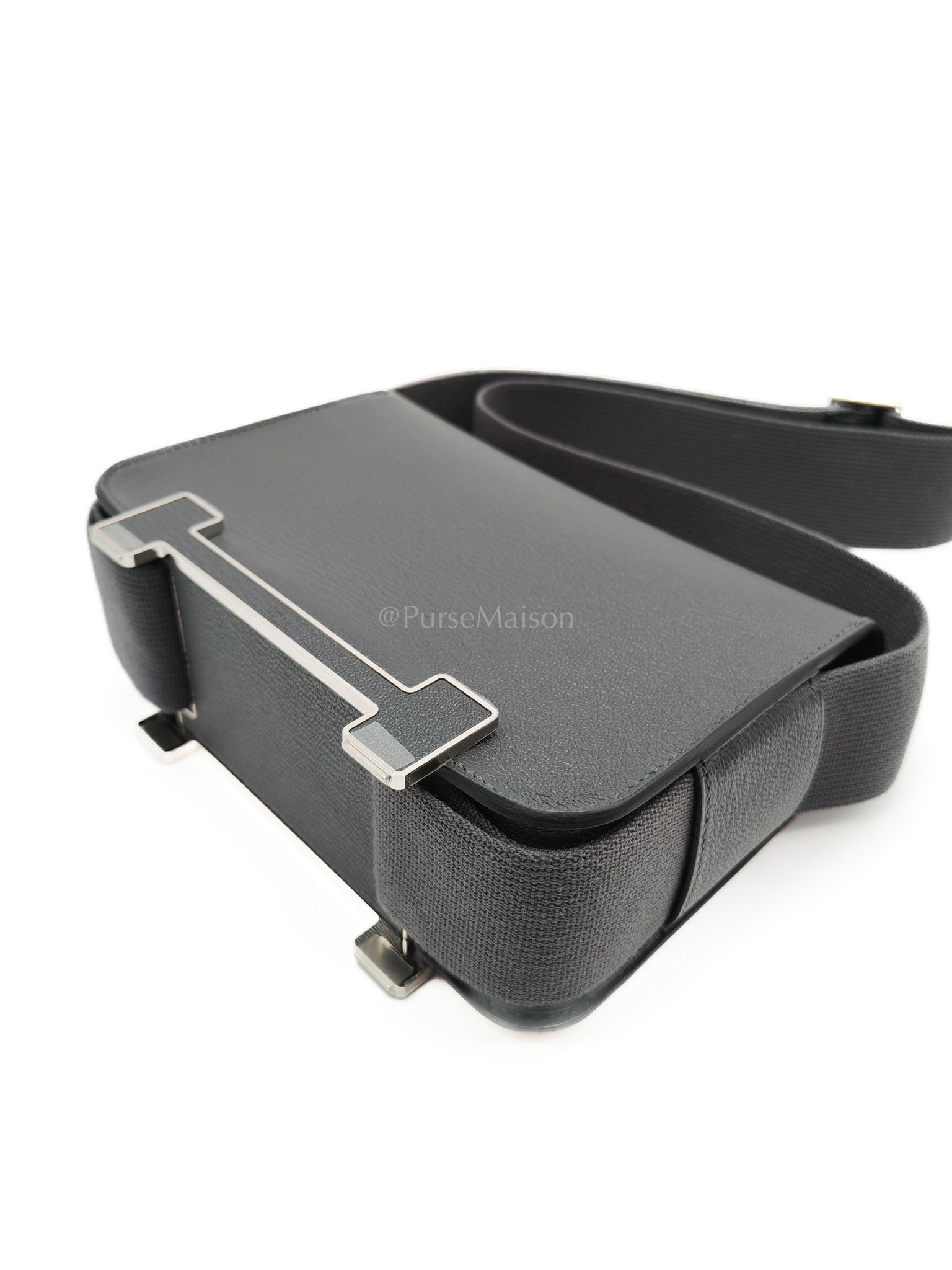 Geta in Gris Misty Chevre Mysore Leather Palladium Hardware Stamp K(2025) | Purse Maison Luxury Bags Shop