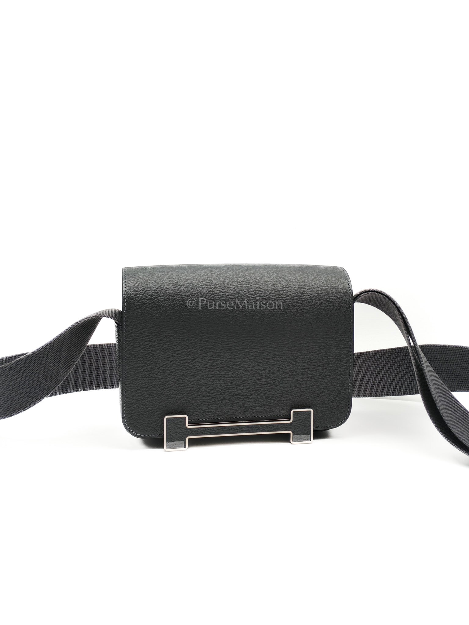 Geta in Gris Misty Chevre Mysore Leather Palladium Hardware Stamp K(2025) | Purse Maison Luxury Bags Shop