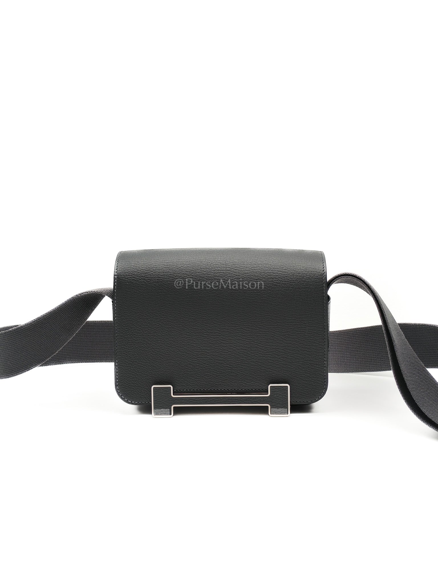 Geta in Gris Misty Chevre Mysore Leather Palladium Hardware Stamp K(2025) | Purse Maison Luxury Bags Shop