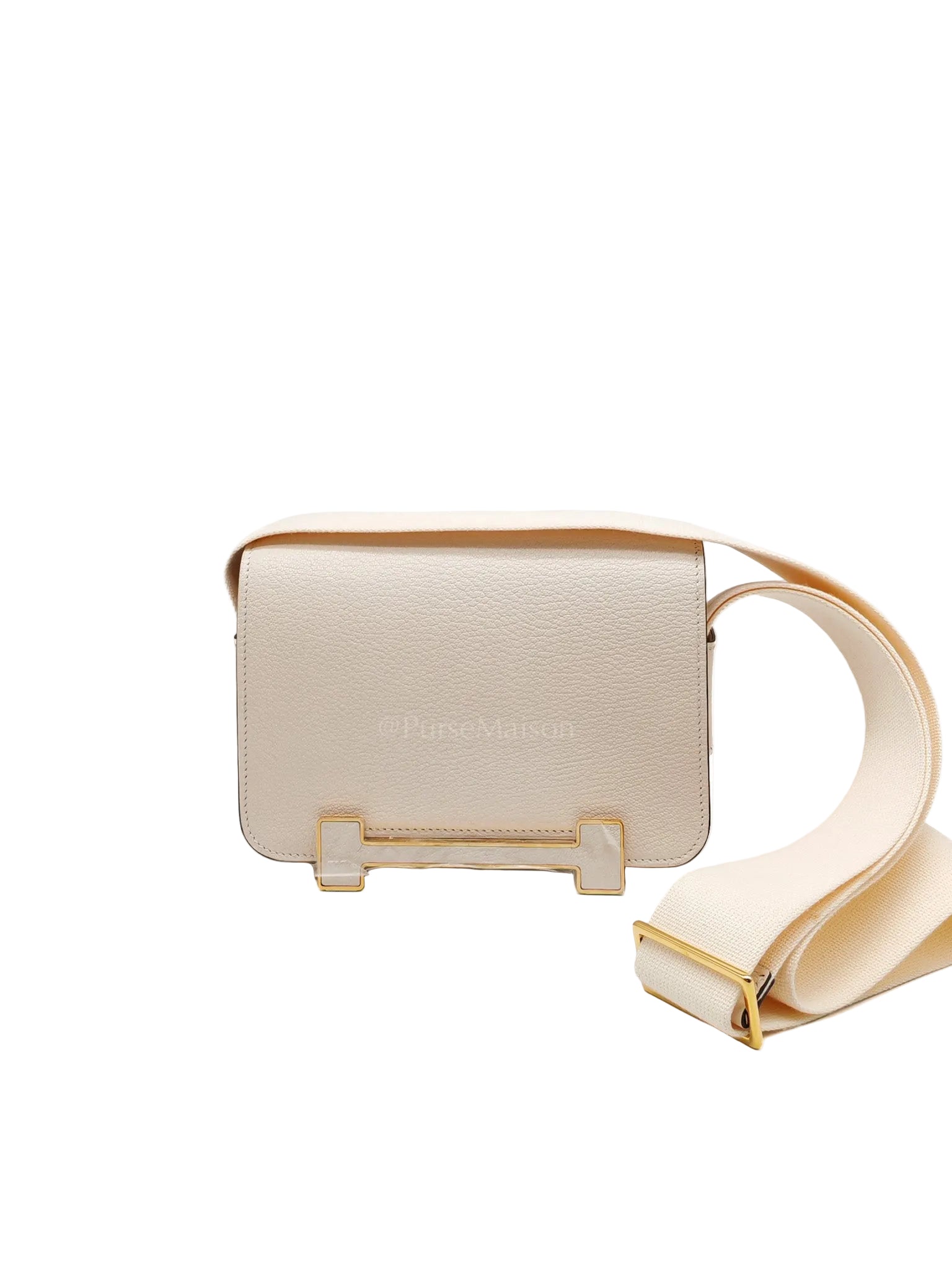 Geta in Nata Chevre Mysore Leather & Gold Hardware Stamp U(2022) | Purse Maison Luxury Bags Shop