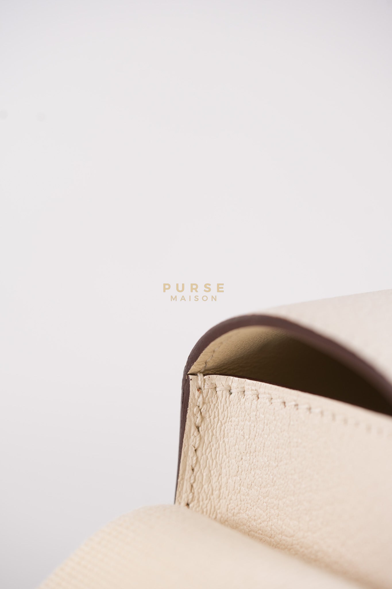 Geta in Nata Chevre Mysore Leather & Palladium Hardware Stamp W (2024) | Purse Maison Luxury Bags Shop