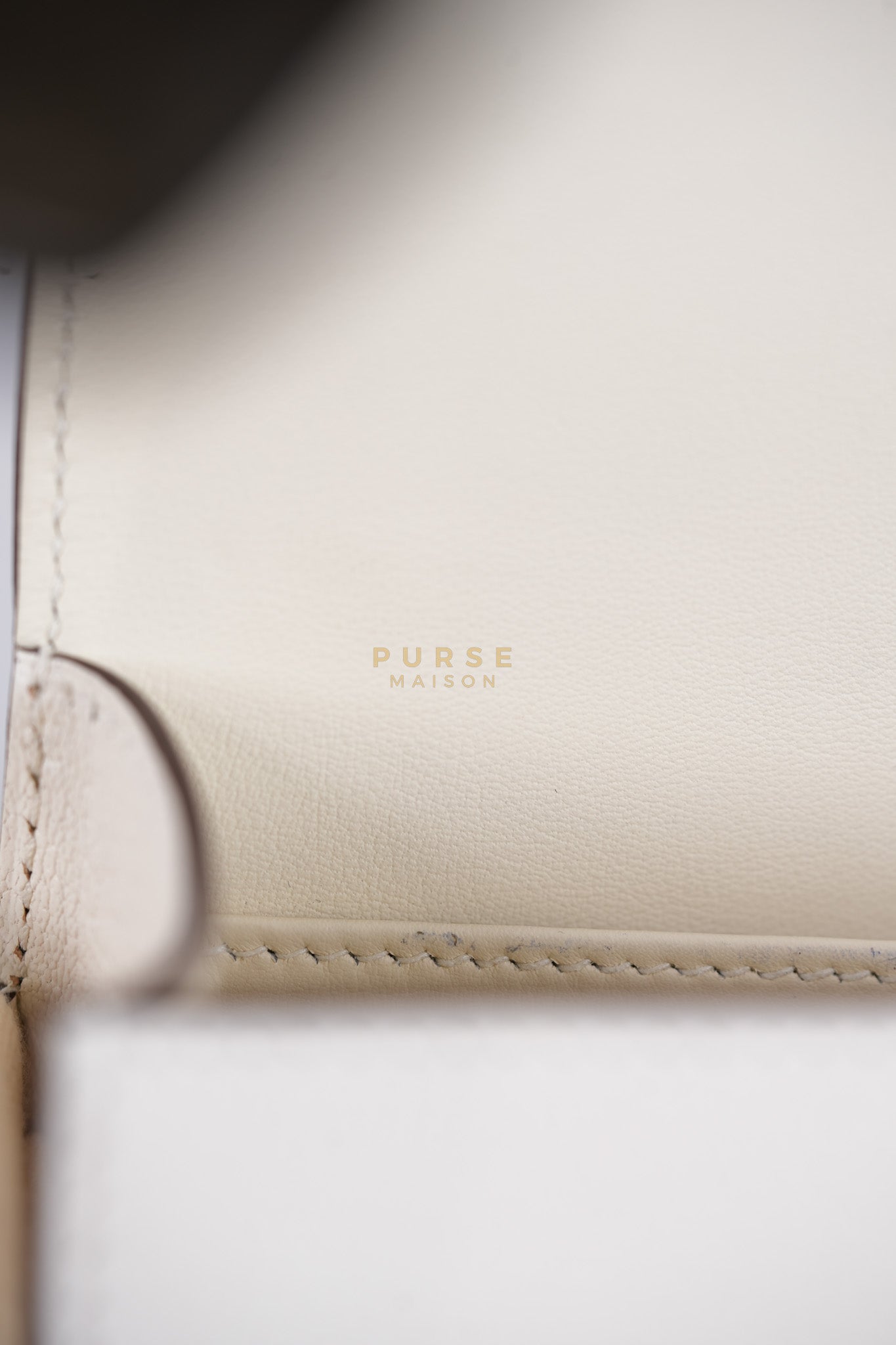 Geta in Nata Chevre Mysore Leather & Palladium Hardware Stamp W (2024) | Purse Maison Luxury Bags Shop