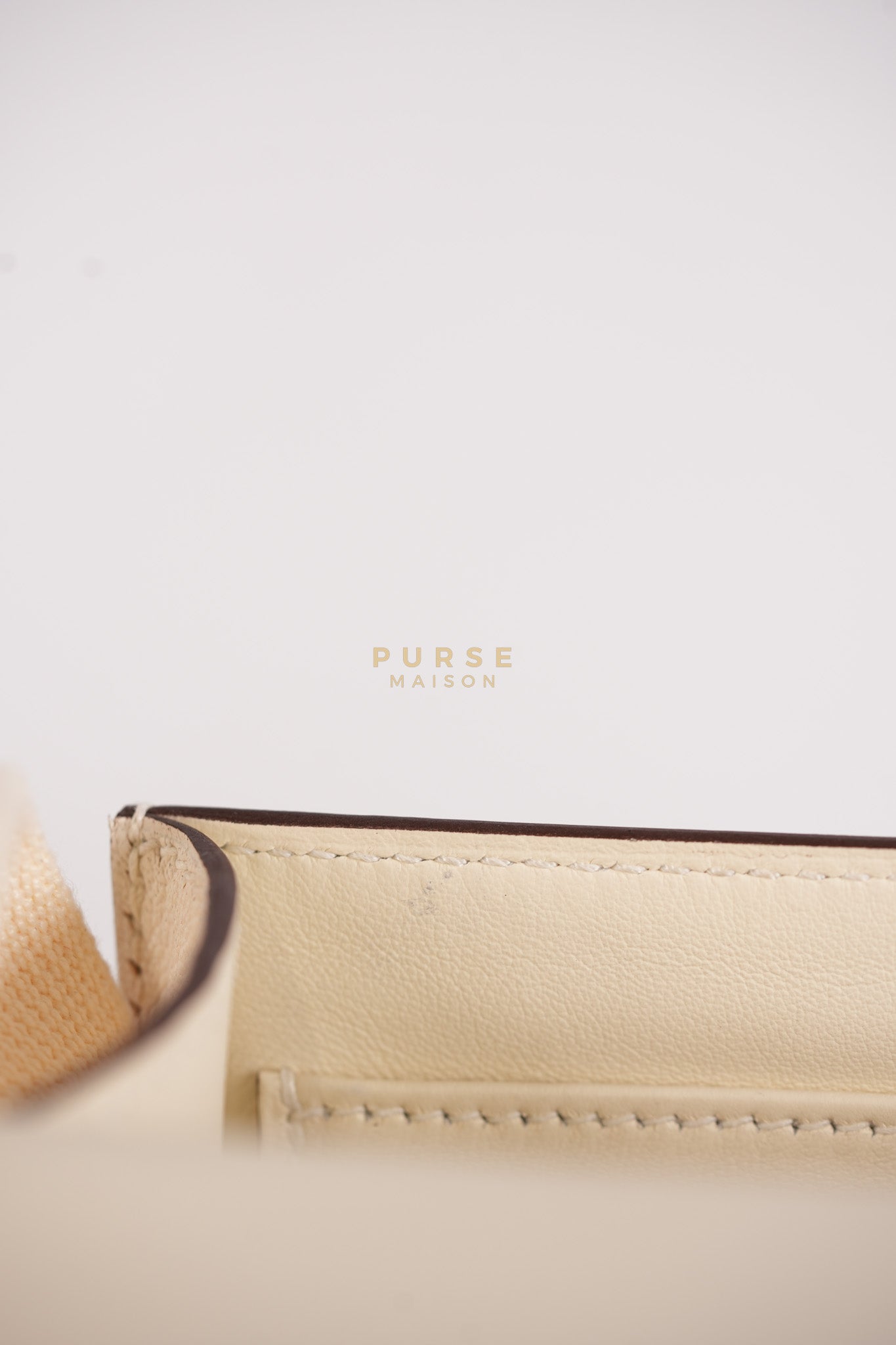 Geta in Nata Chevre Mysore Leather & Palladium Hardware Stamp W (2024) | Purse Maison Luxury Bags Shop