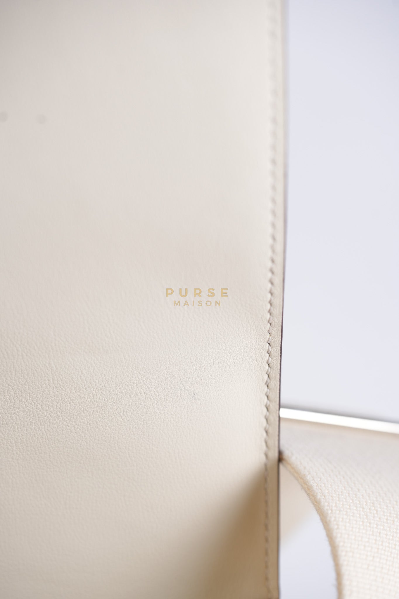 Geta in Nata Chevre Mysore Leather & Palladium Hardware Stamp W (2024) | Purse Maison Luxury Bags Shop