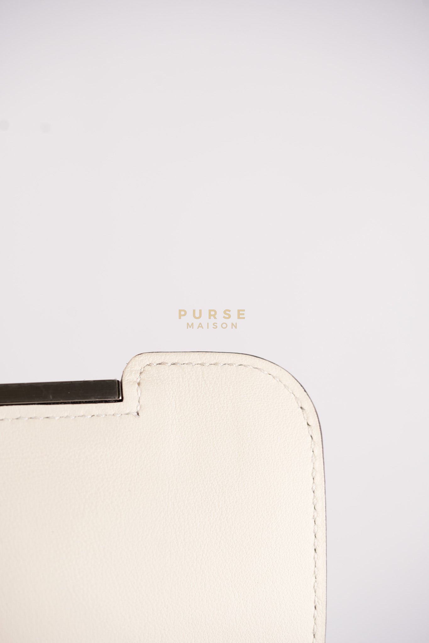 Geta in Nata Chevre Mysore Leather & Palladium Hardware Stamp W (2024) | Purse Maison Luxury Bags Shop