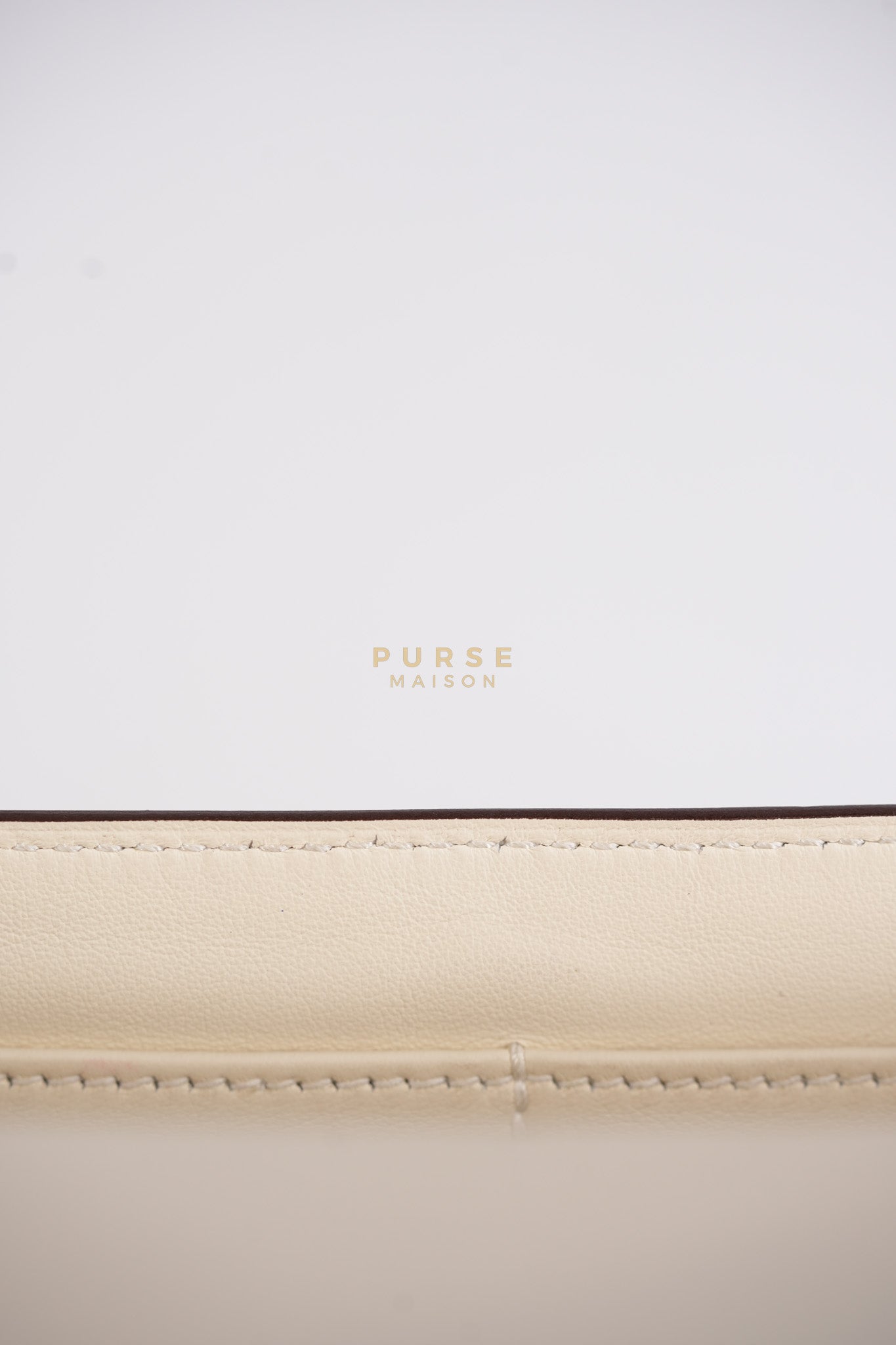 Geta in Nata Chevre Mysore Leather & Palladium Hardware Stamp W (2024) | Purse Maison Luxury Bags Shop