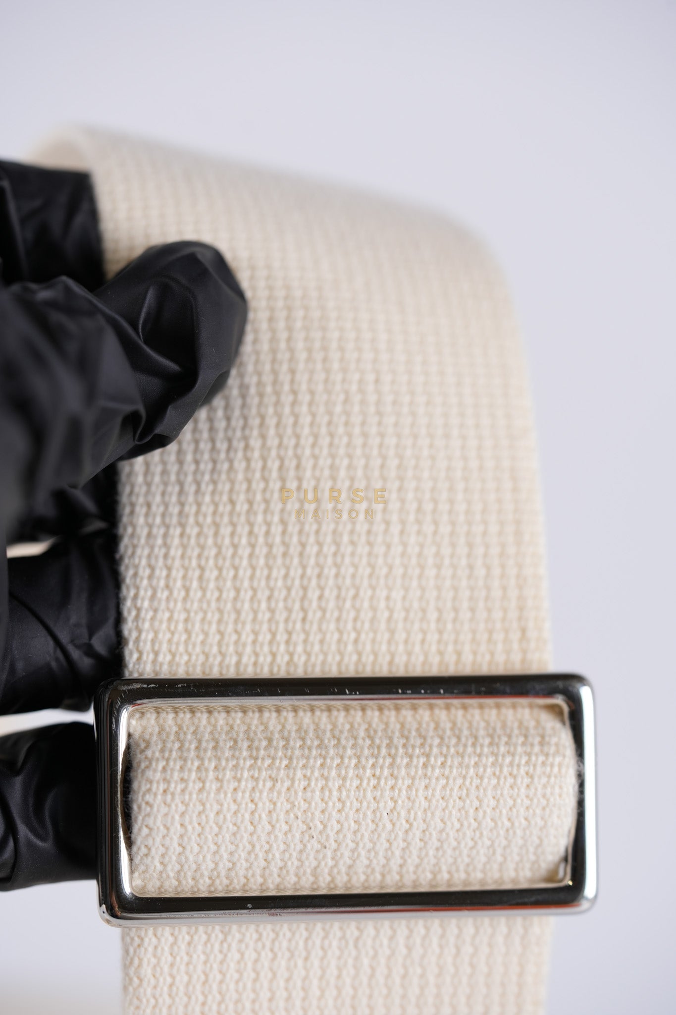 Geta in Nata Chevre Mysore Leather & Palladium Hardware Stamp W (2024) | Purse Maison Luxury Bags Shop