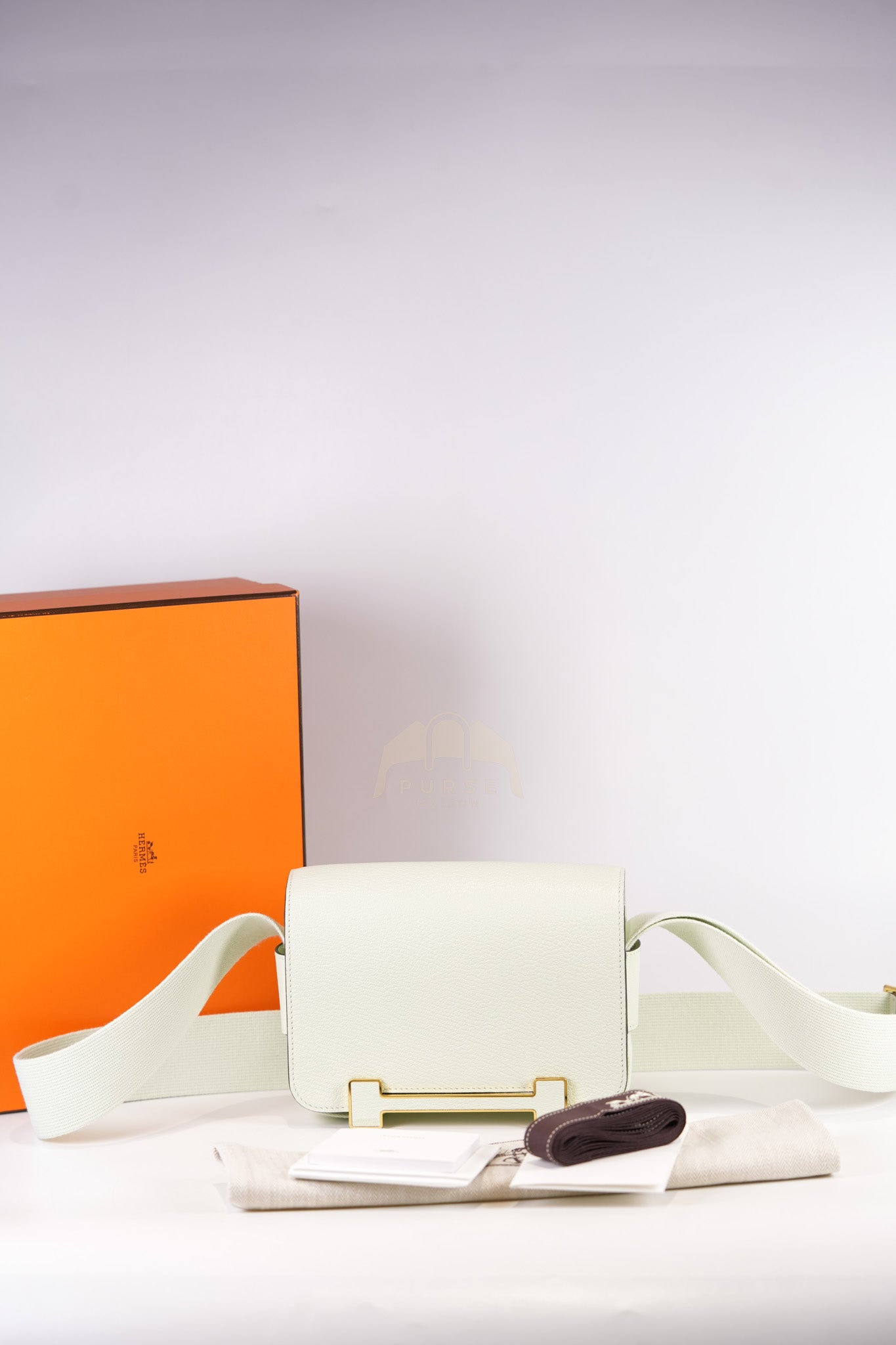 Geta Vert Fizz in Chevre Mysore Leather and Gold Hardware Stamp B (2023) | Purse Maison Luxury Bags Shop