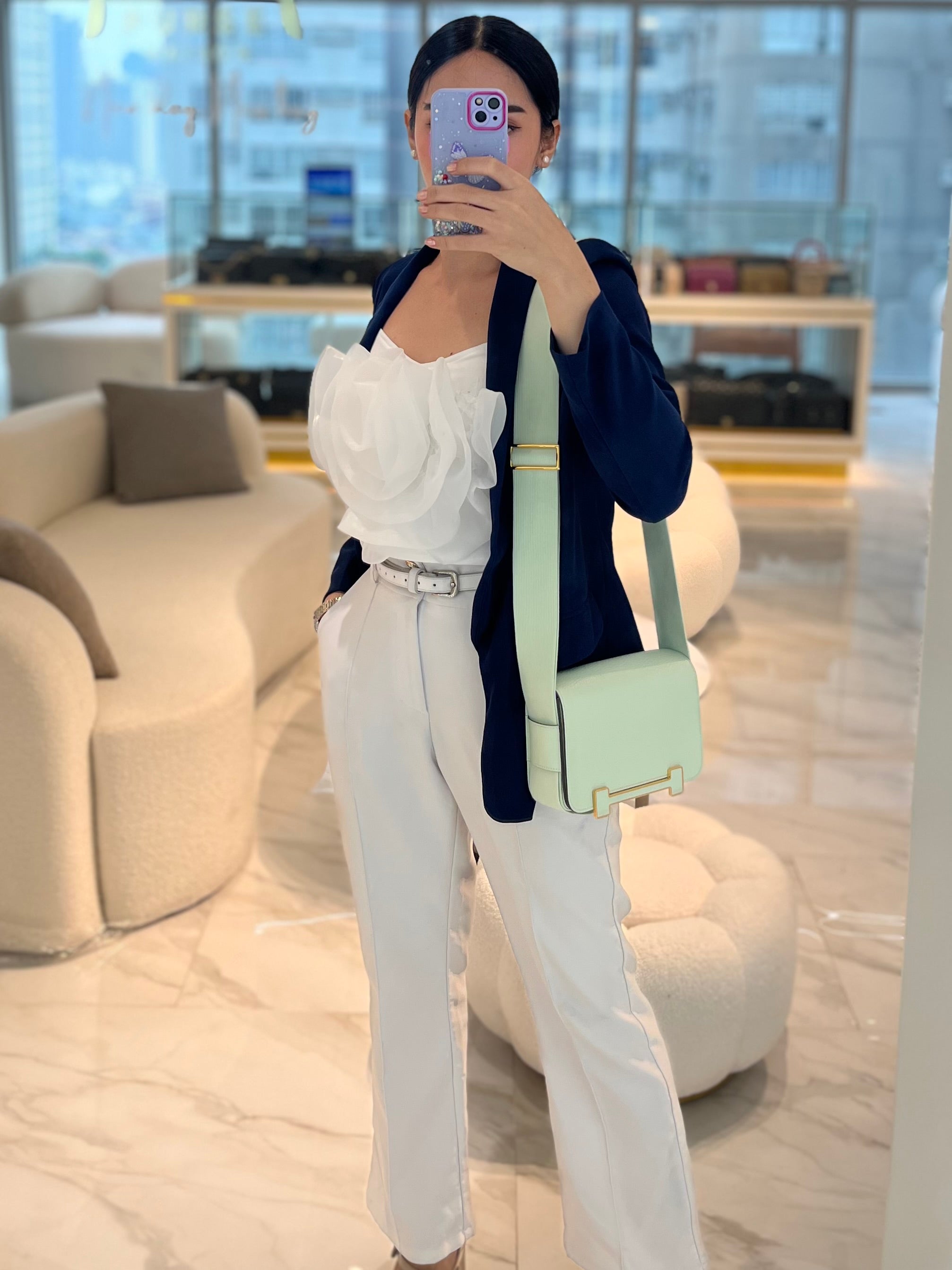 Geta Vert Fizz in Chevre Mysore Leather and Gold Hardware Stamp B (2023) | Purse Maison Luxury Bags Shop