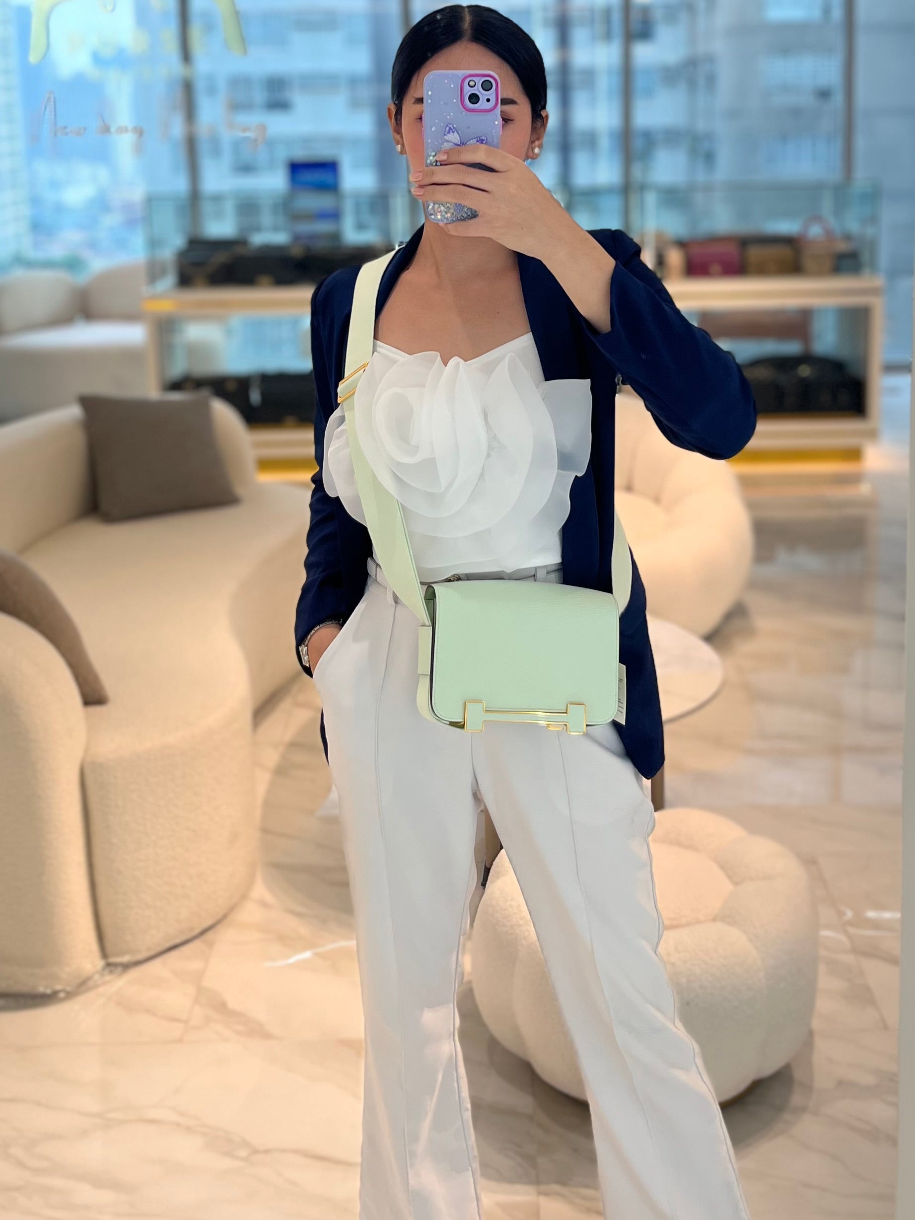 Geta Vert Fizz in Chevre Mysore Leather and Gold Hardware Stamp B (2023) | Purse Maison Luxury Bags Shop