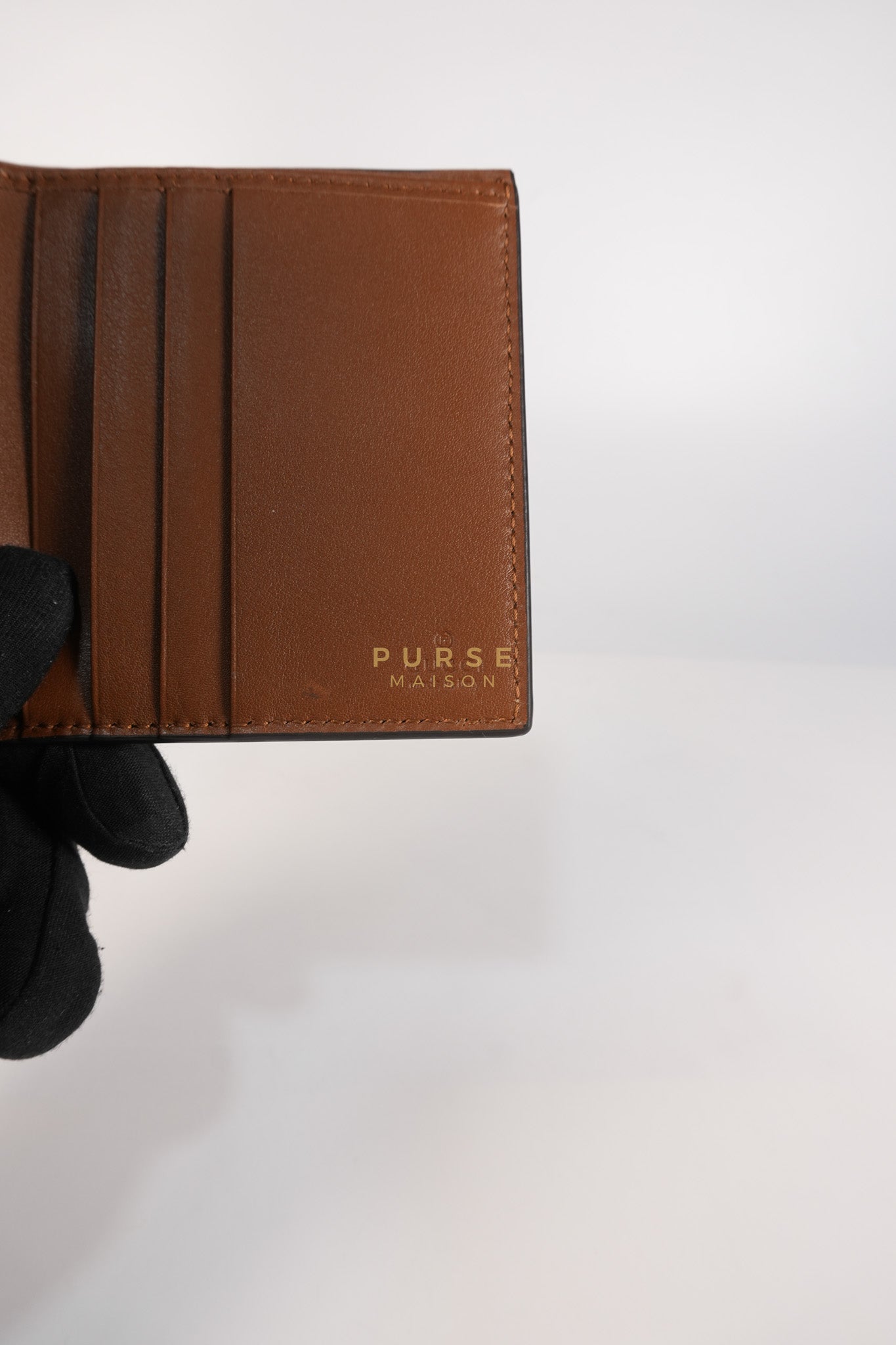 GG Bi-Fold Wallet in Beige & Ebony Supreme Monogram Canvas | Purse Maison Luxury Bags Shop