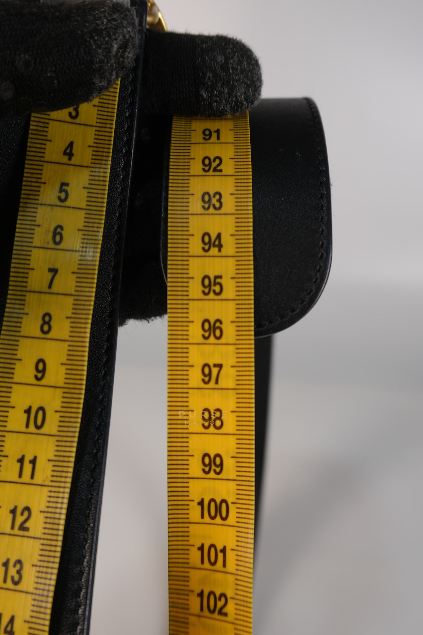 GG Buckle Wide Black Leather Belt 80cm | Purse Maison Luxury Bags Shop