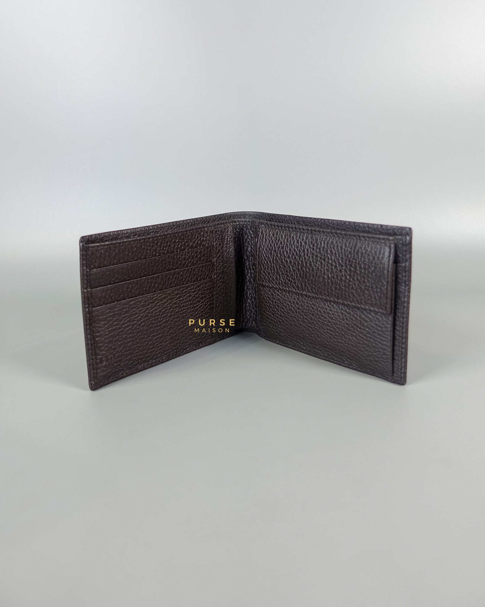 GG Canvas Bi-fold Brown Leather Wallet | Purse Maison Luxury Bags Shop