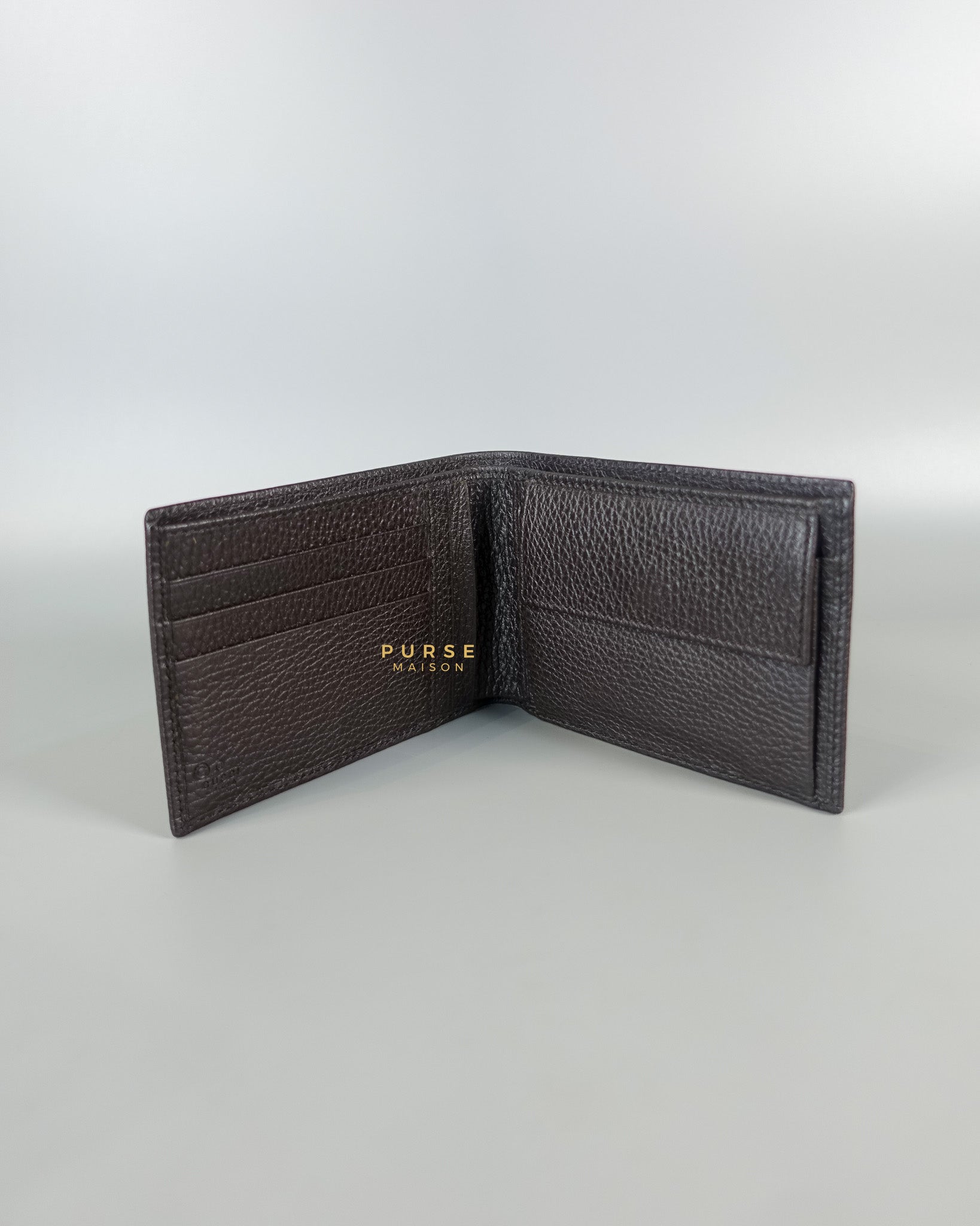 GG Canvas Bi-fold Brown Leather Wallet | Purse Maison Luxury Bags Shop