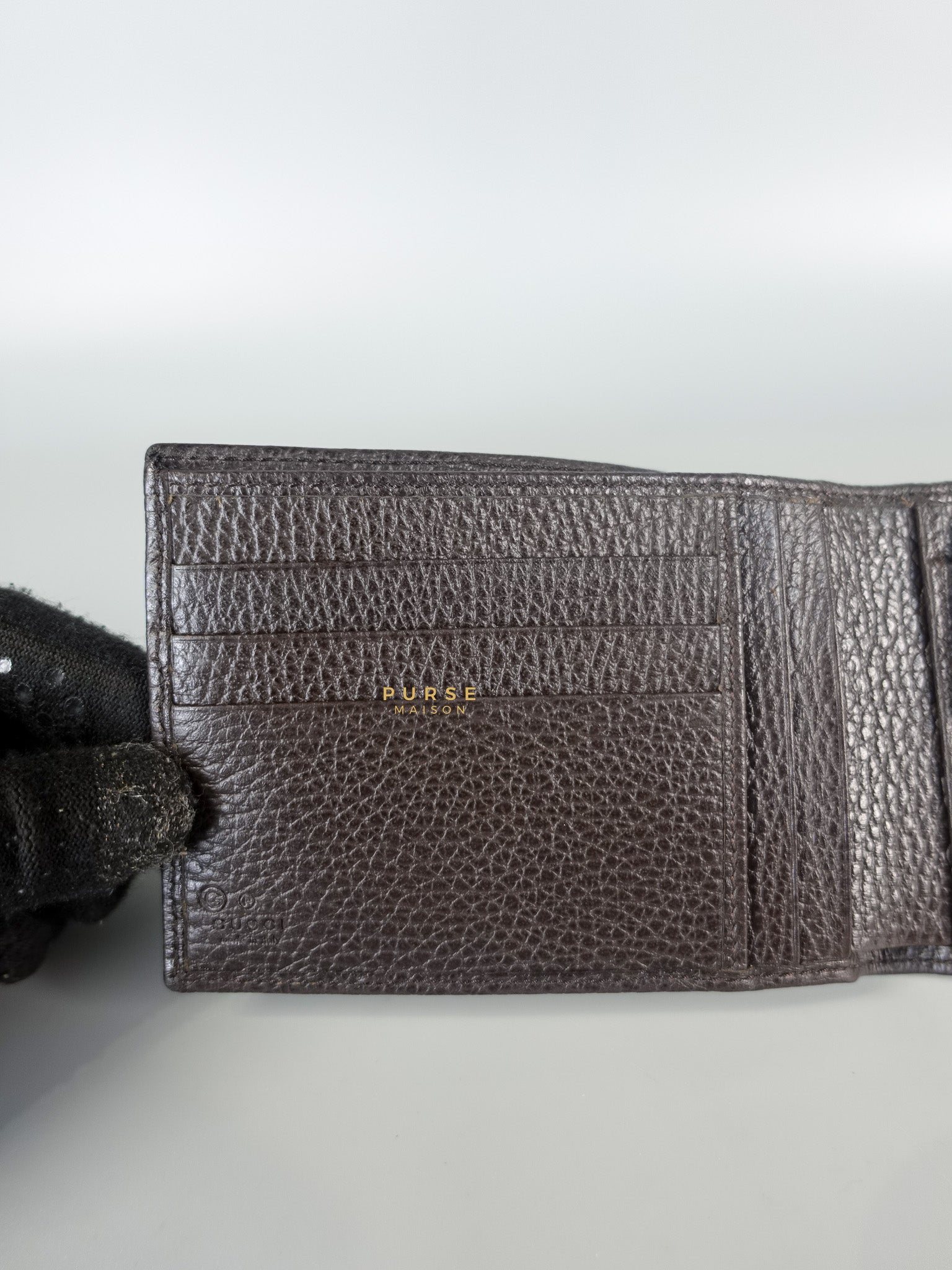 GG Canvas Bi-fold Brown Leather Wallet | Purse Maison Luxury Bags Shop