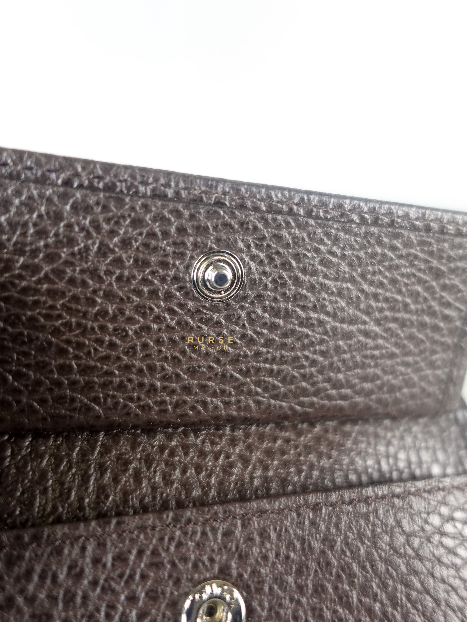 GG Canvas Bi-fold Brown Leather Wallet | Purse Maison Luxury Bags Shop