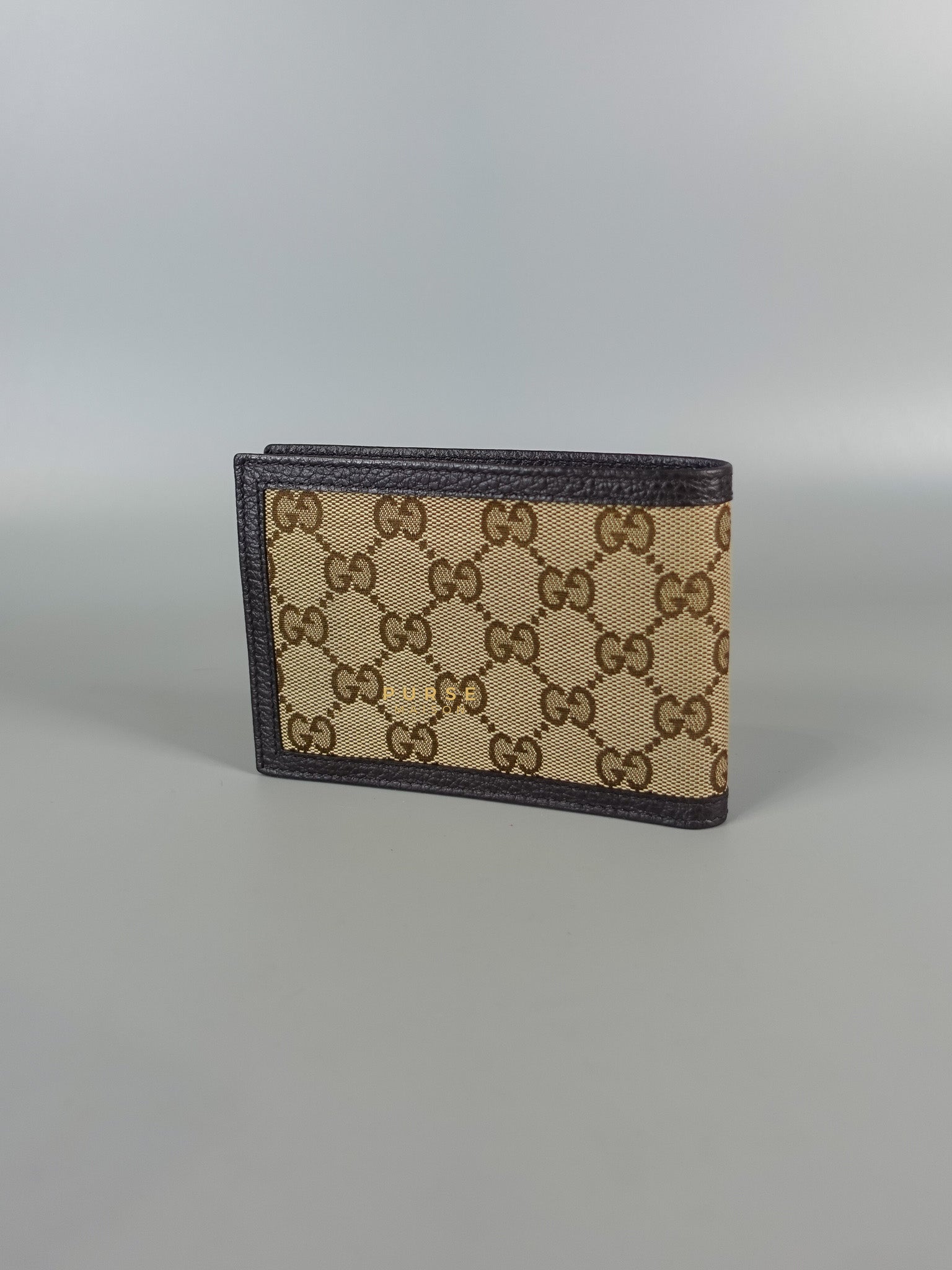 GG Canvas Bi-fold Brown Leather Wallet | Purse Maison Luxury Bags Shop