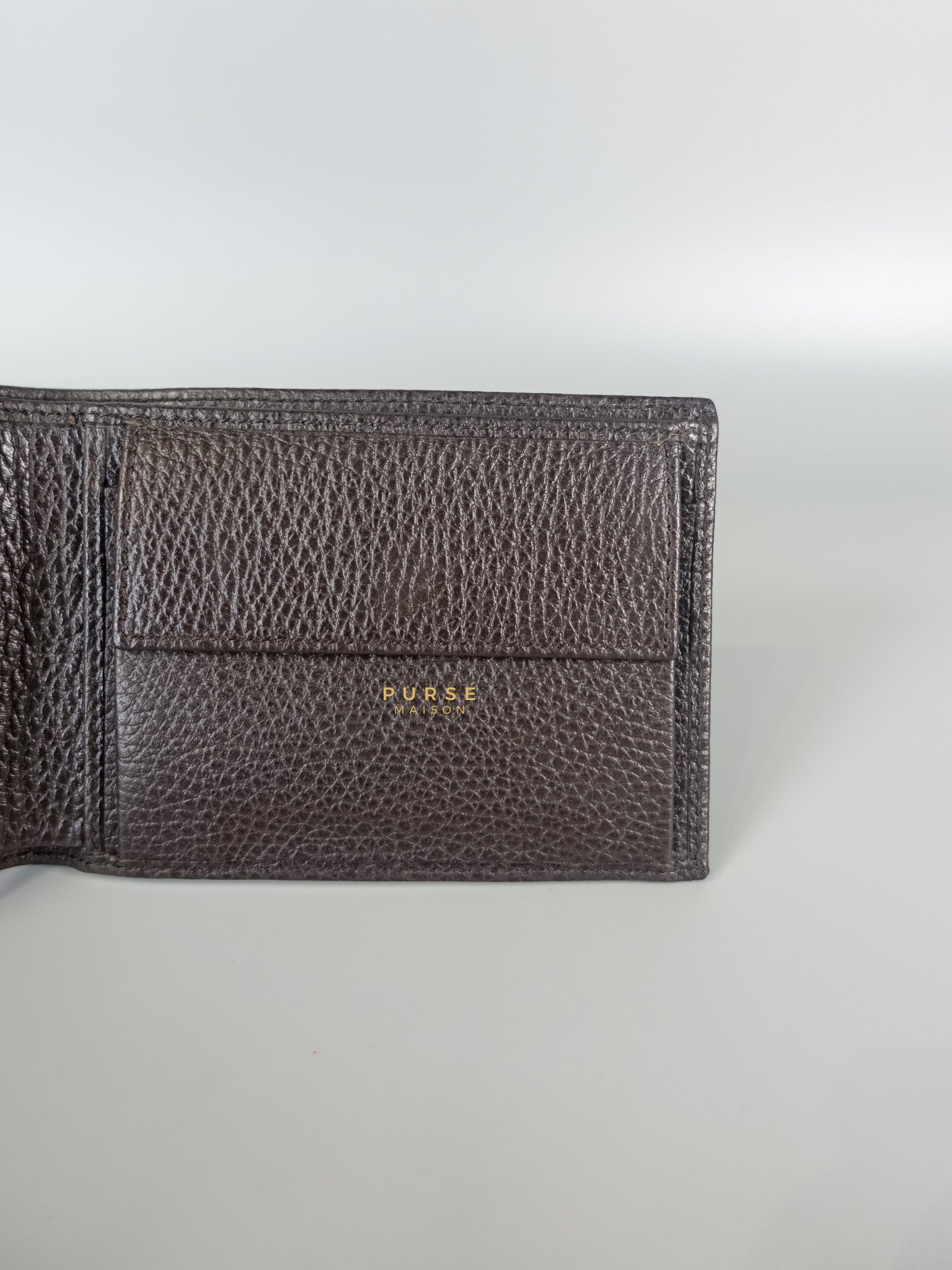 GG Canvas Bi-fold Brown Leather Wallet | Purse Maison Luxury Bags Shop