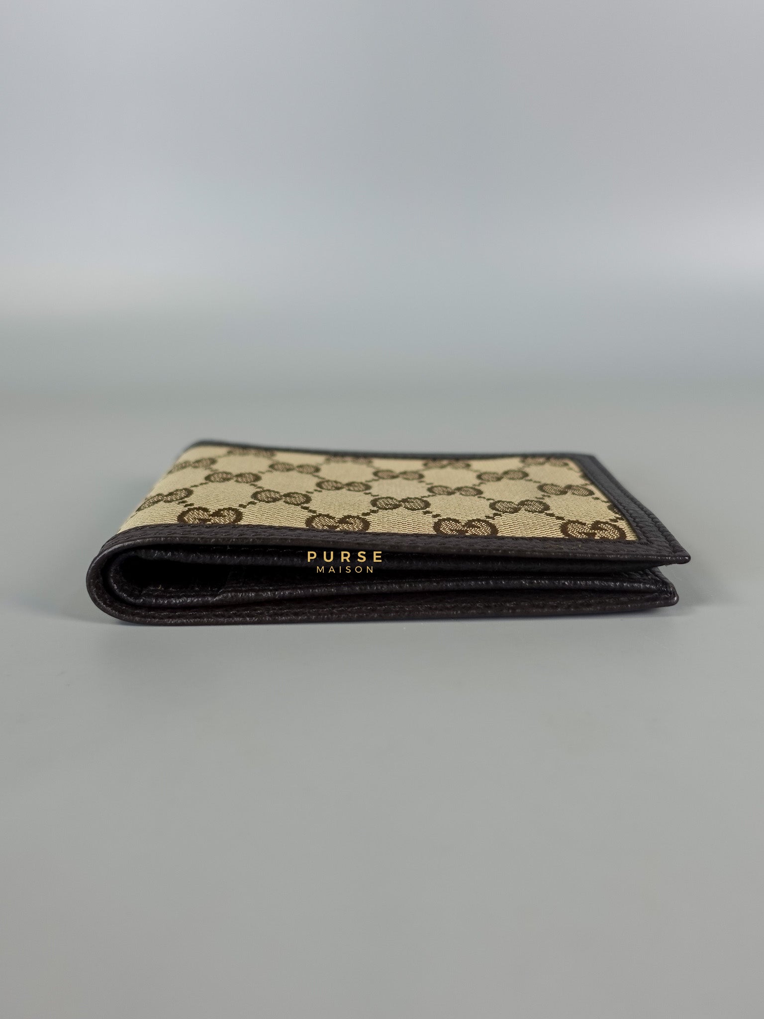 GG Canvas Bi-fold Brown Leather Wallet | Purse Maison Luxury Bags Shop