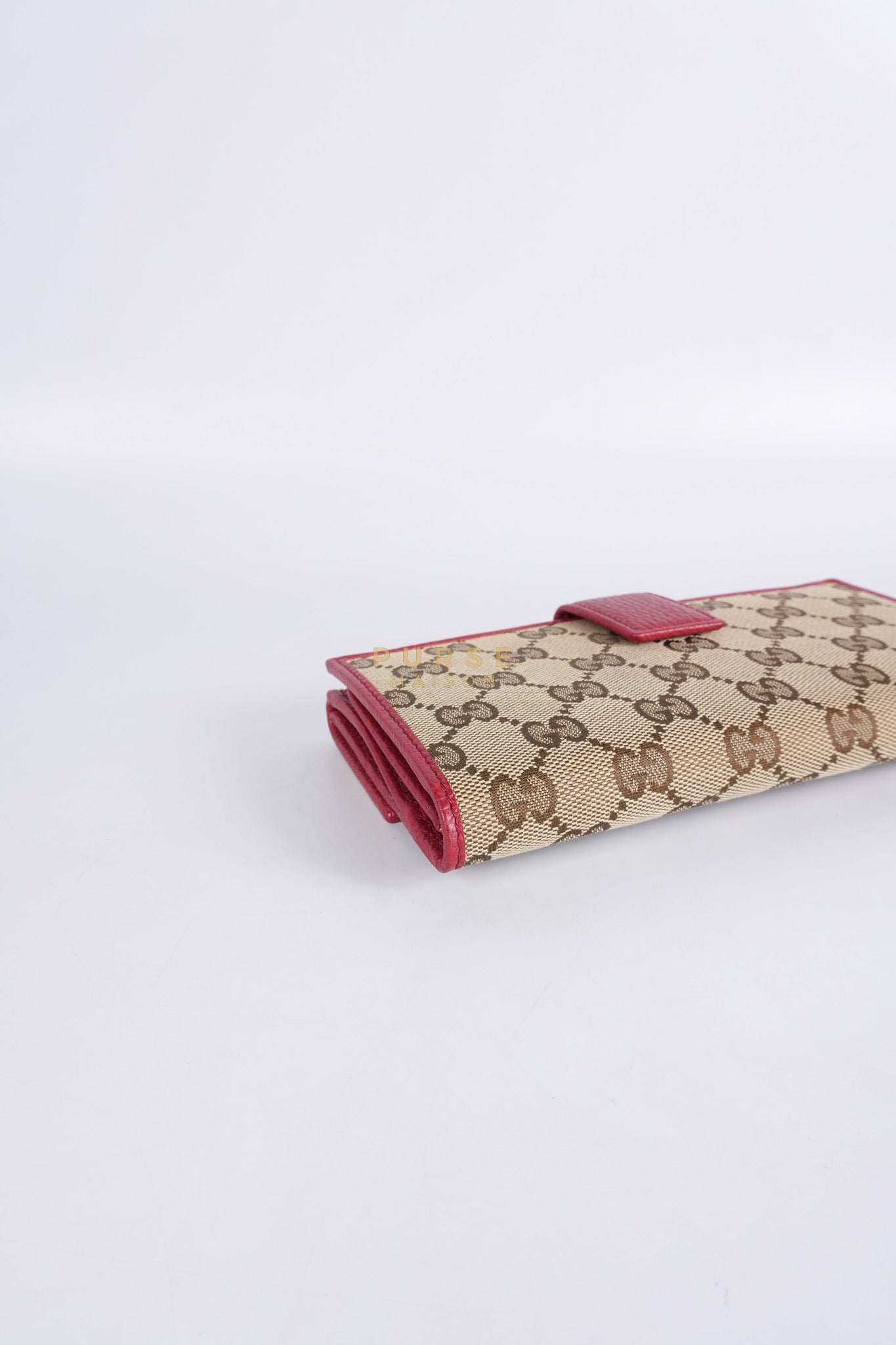 GG Canvas Long Wallet in Red Trim | Purse Maison Luxury Bags Shop